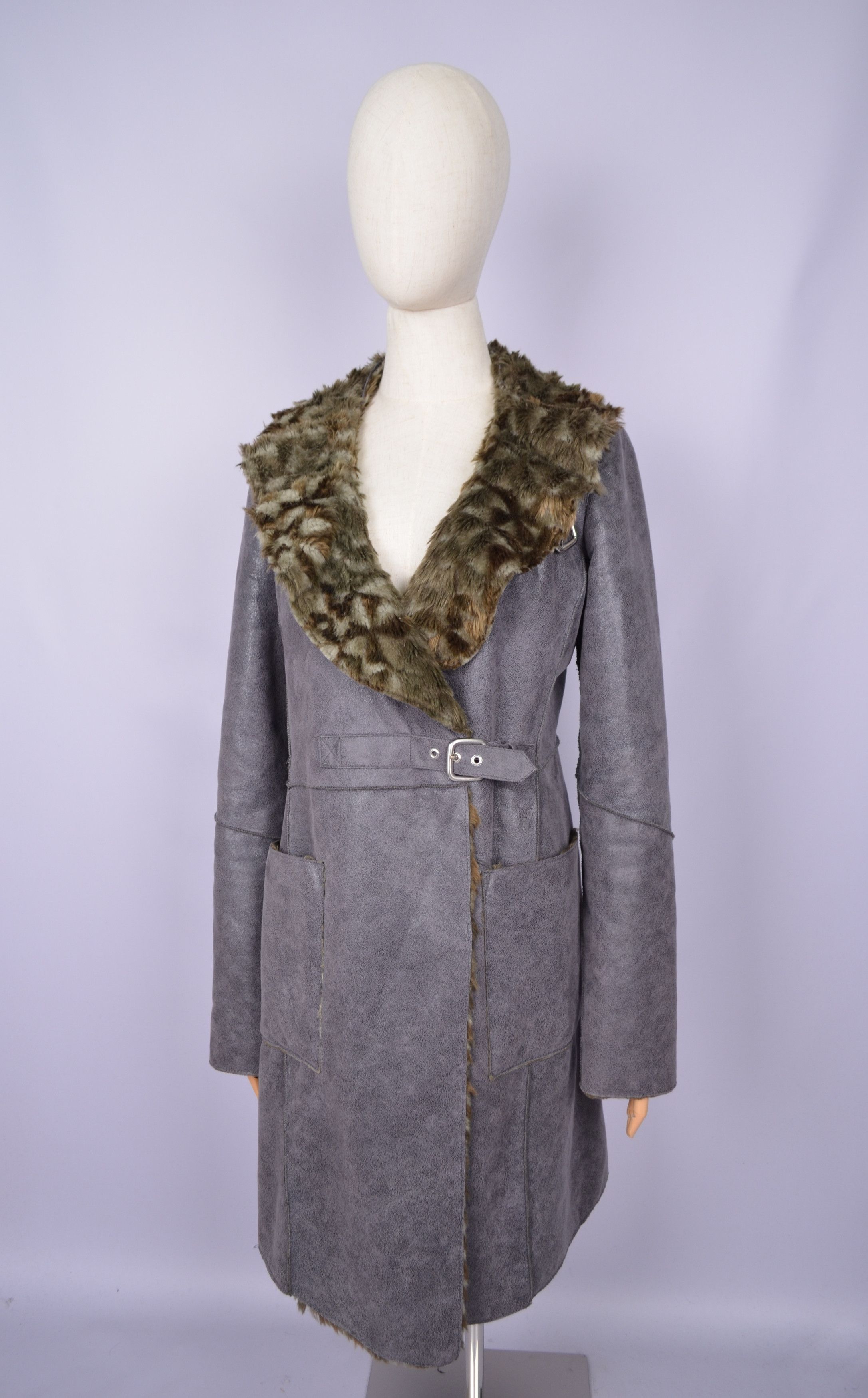 Armani × Designer Armani Jeans Faux Fur Grey Sheepskin Coat Jacket US8 Vintage Size M / US 6-8 / IT 42-44 - 15 Thumbnail
