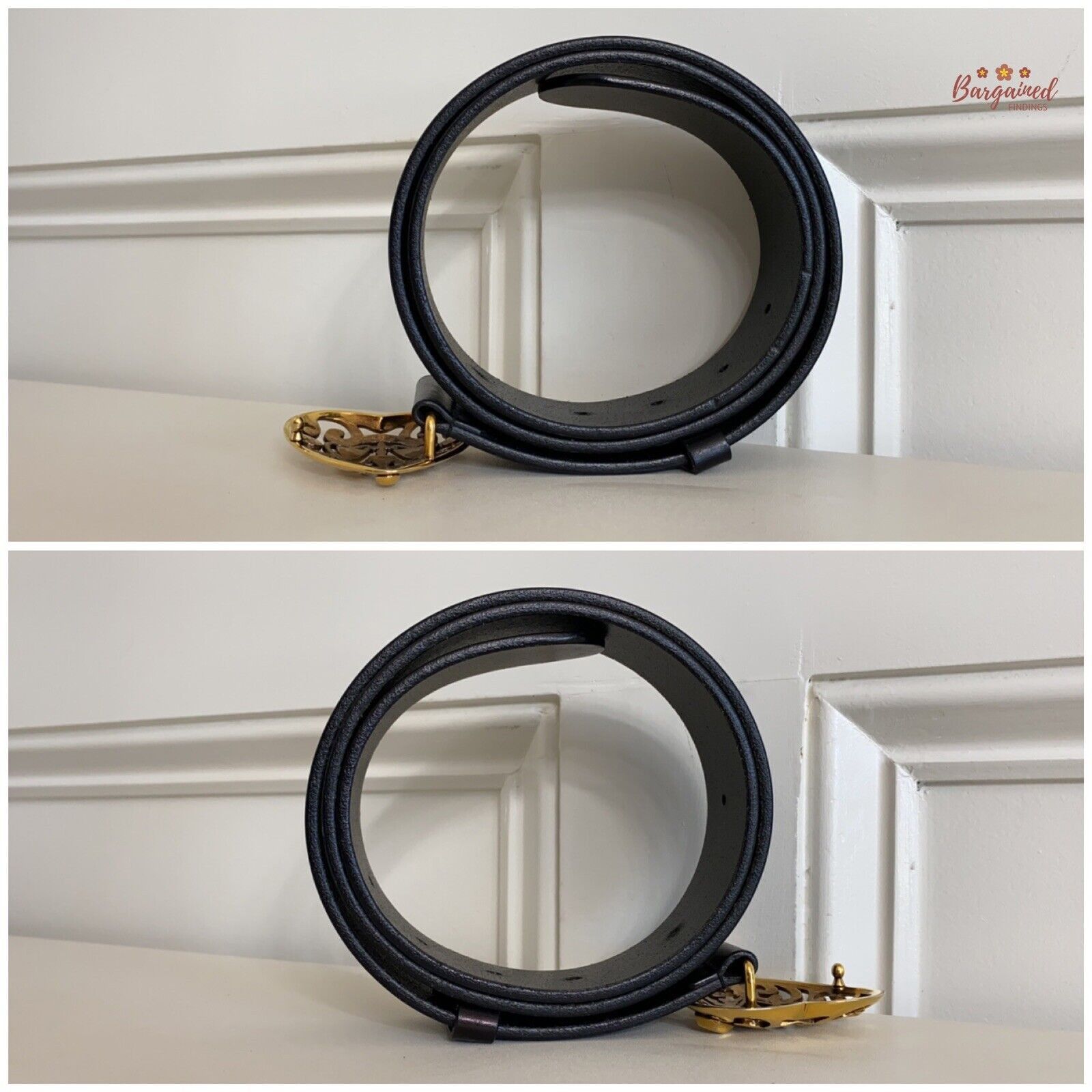 Gucci Gucci Black Calfskin Leather Gold Hysteria Heart Buckle Belt Size 32 - 4 Thumbnail
