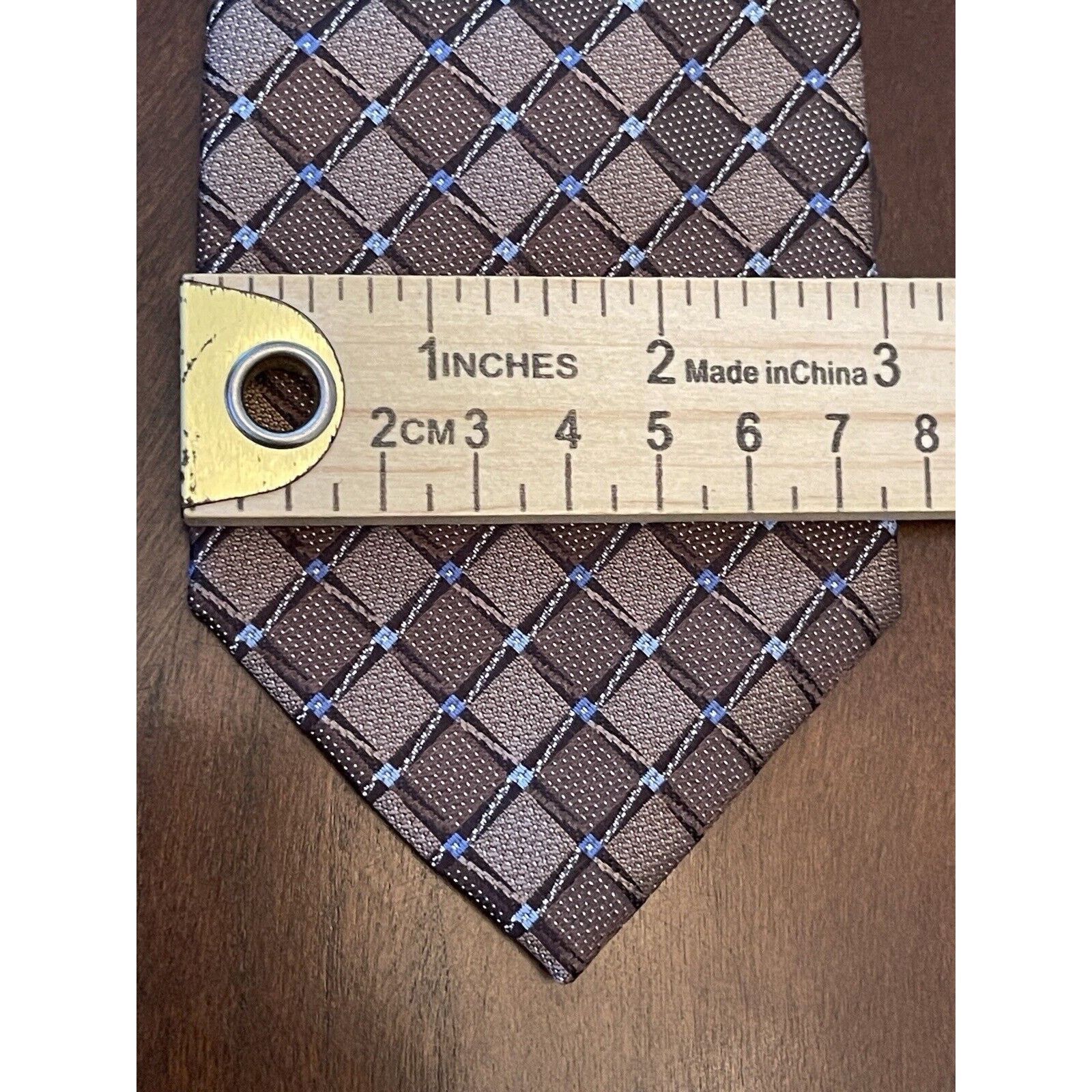 Perry Ellis Perry Ellis Portfolio Brown Blue Polyester Made In China Size ONE SIZE - 4 Thumbnail