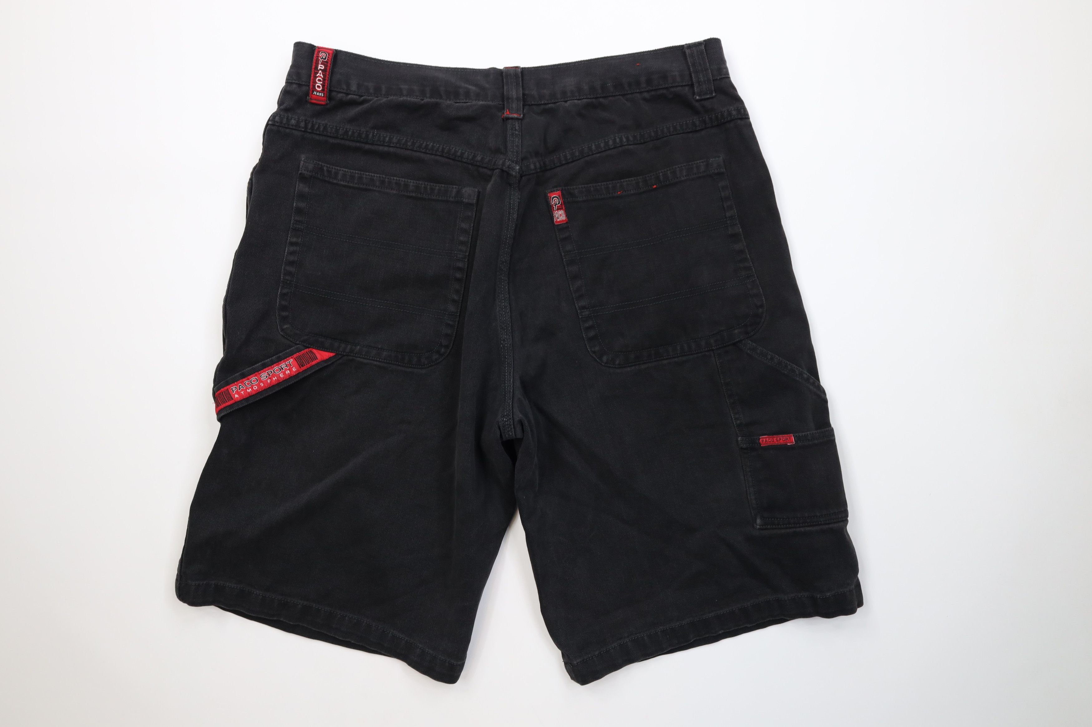 Vintage Vintage 90s Y2K Paco Sports Fit Denim Jean Shorts Black Size US 38 / EU 54 - 10 Thumbnail