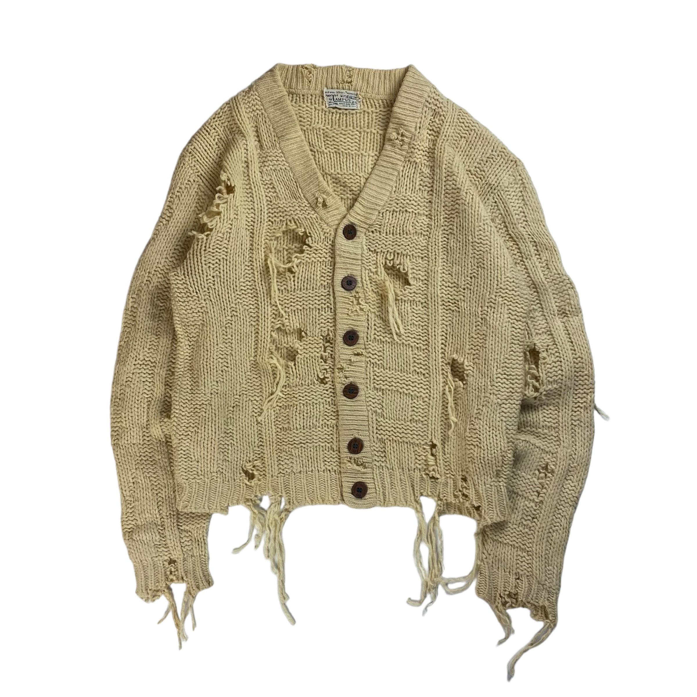 Vintage CAMPUS 60s Remake Boro Cable Cardigan Made in USA Size M Size US M / EU 48-50 / 2 - 1 Thumbnail