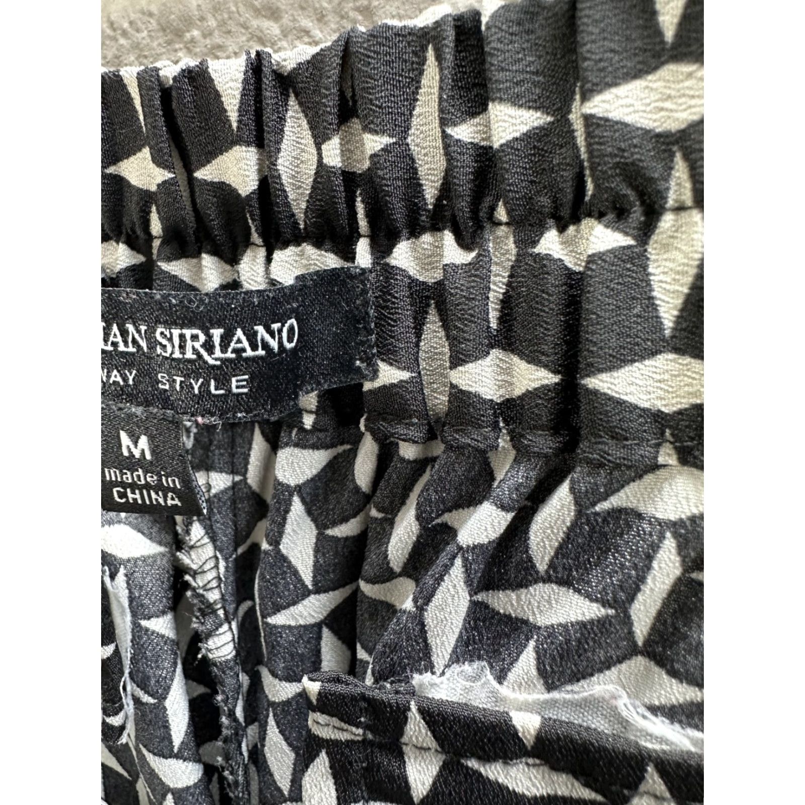 Christian Siriano Christian Siriano Runaway Geometric Pants Elastic Waist Sz M Women Black White Geometric Pattern Ankle Straight Inseam 31 Size 32" / US 10 / IT 46 - 7 Thumbnail