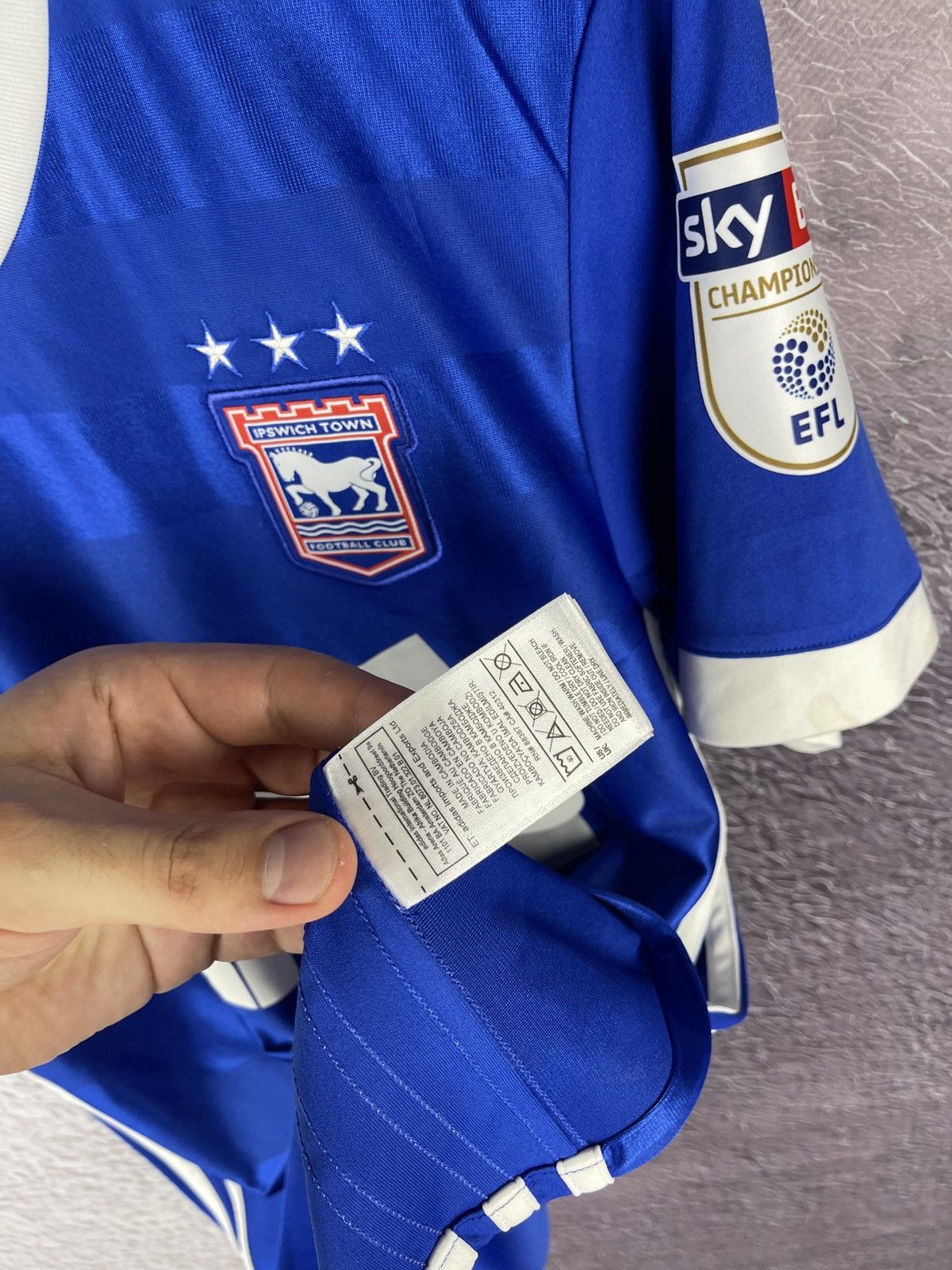 Adidas Adidas Ipswich Town 2017 2018 #28 Bru home soccer jersey Size US S / EU 44-46 / 1 - 9 Thumbnail