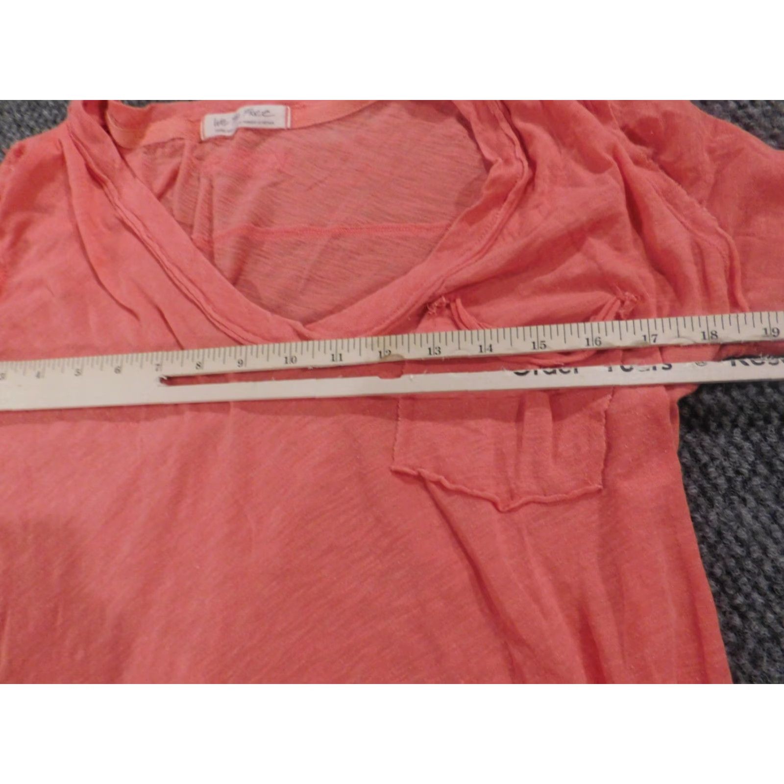Vintage VINTAGE We the Free Womens Blouse XS Pink Stretch Top Long Sleeve V-Neck Casual Sleeve Cotton Polyester Regular Basic Womens Size XS / US 0-2 / IT 36-38 - 5 Thumbnail