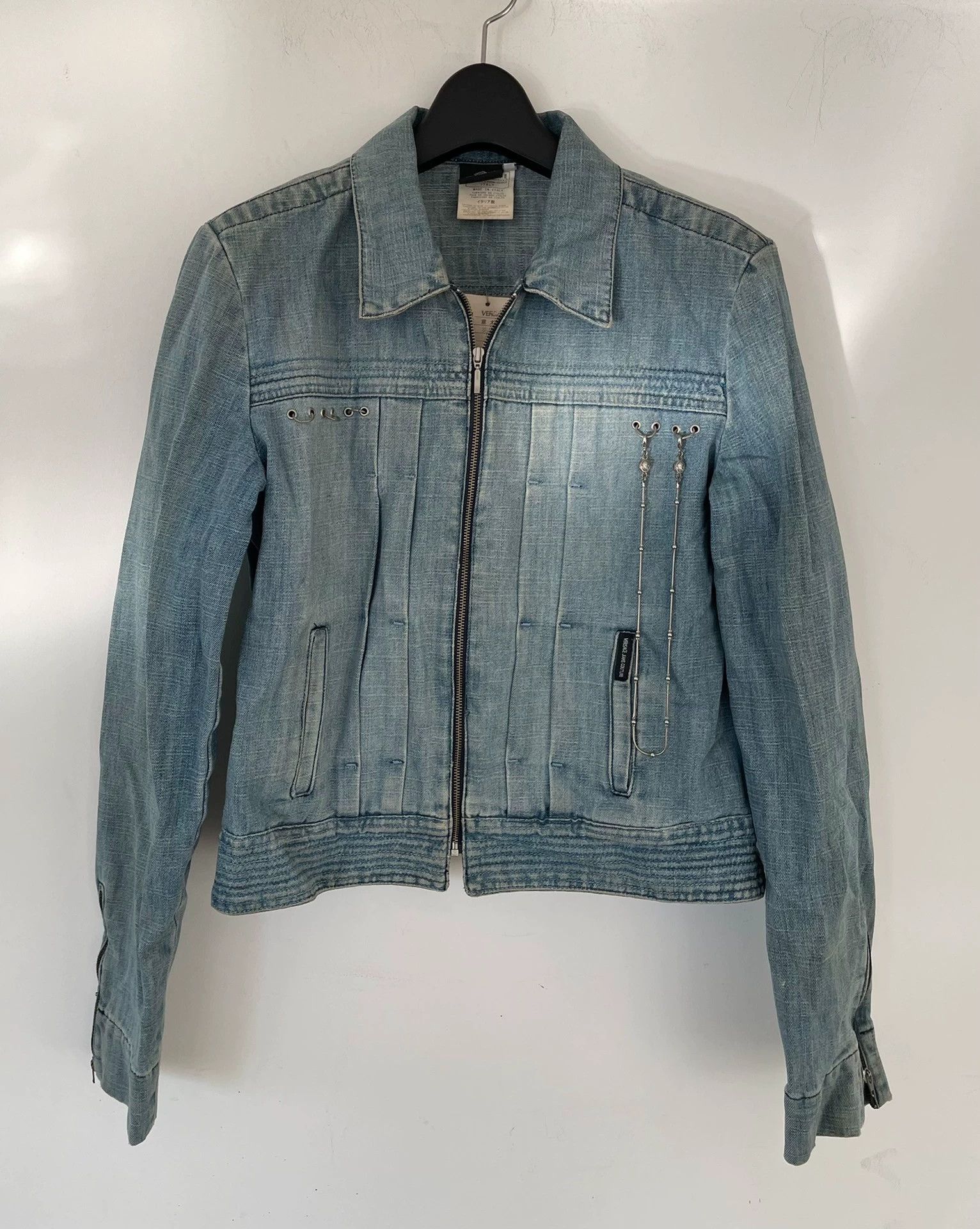 Versace Women's Sub-Line Medusa Chain Denim Jacket
