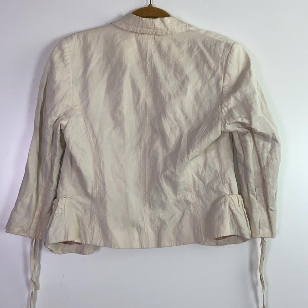 Designer People Like Frank | Beige Crinkled Blazer Jacket Size M / US 6-8 / IT 42-44 - 9 Thumbnail