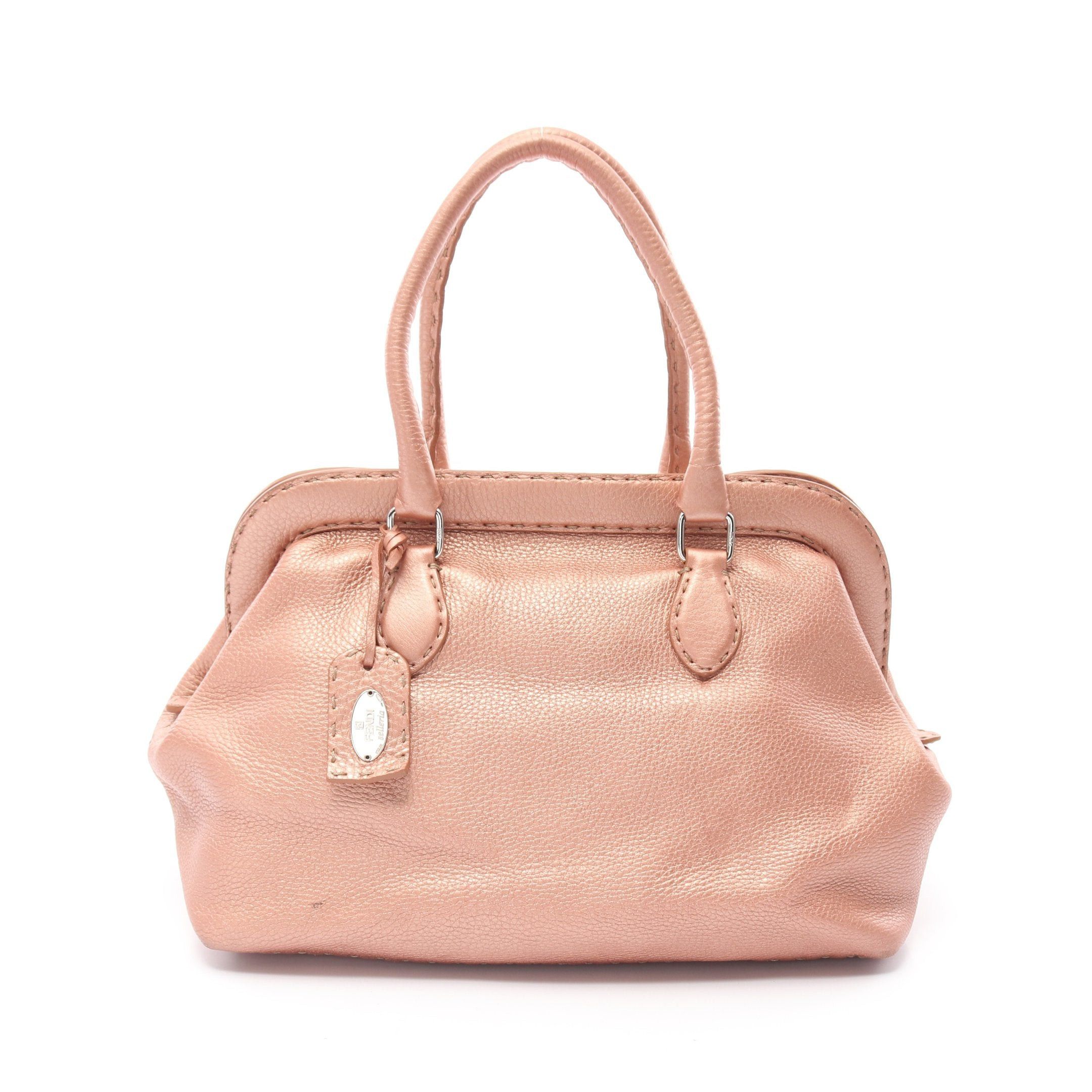 Fendi Fendi Selleria Doctor'S Bag Handbag Leather Pink Metallic Size ONE SIZE - 1 Thumbnail