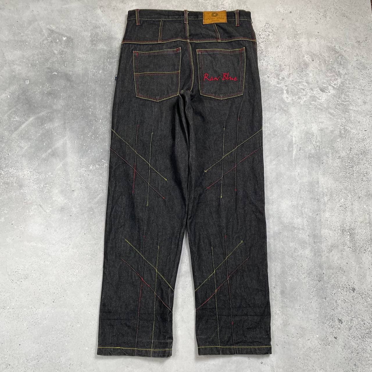 Japanese Brand × Vintage Vintage 2000s Raw Blue Rap Hip Hop Jeans Gray Size 34 Size US 34 / EU 50 - 2 Thumbnail