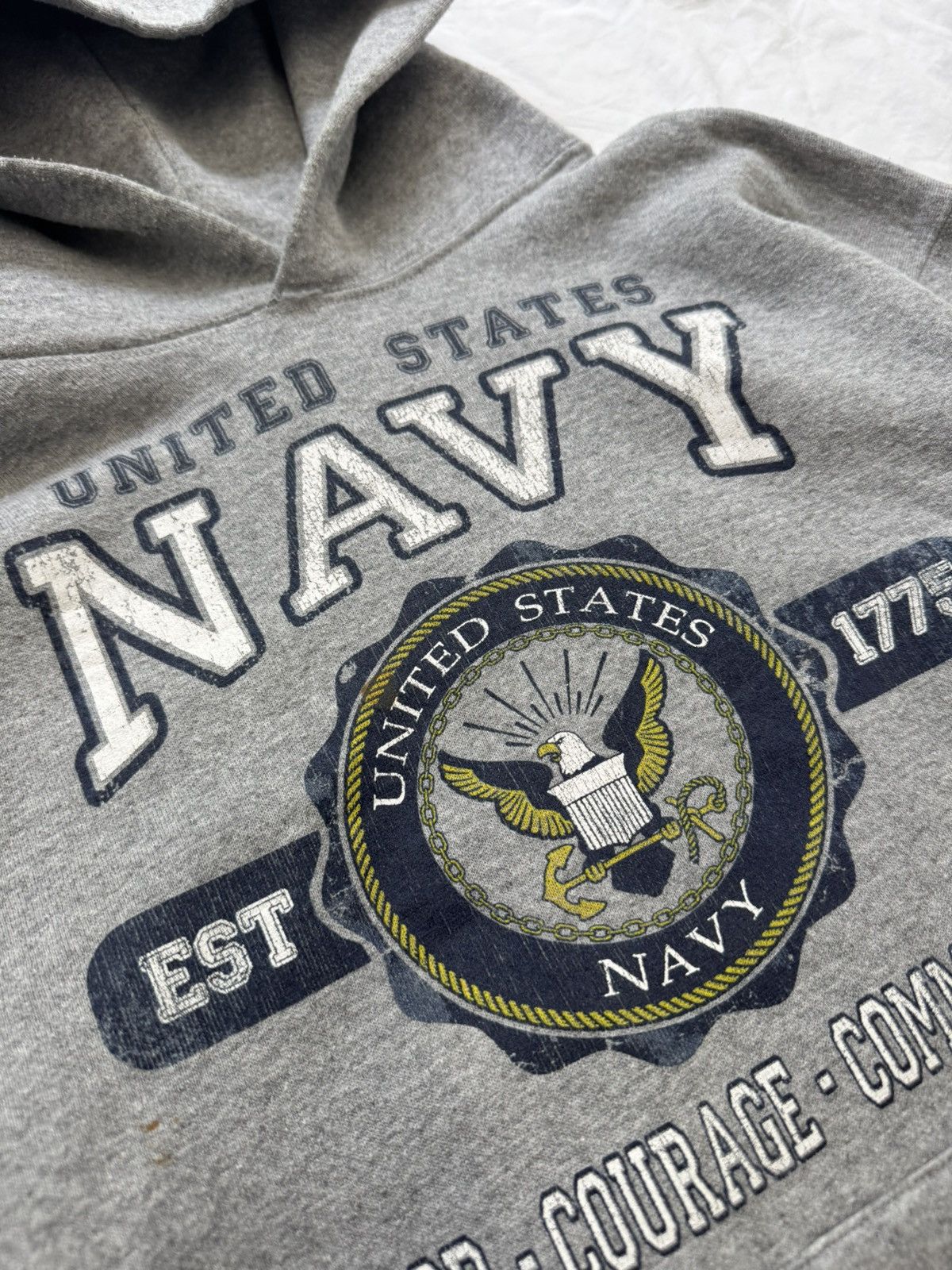 Vintage Vintage 90s Boxy Navy United States Hoodie Size US M / EU 48-50 / 2 - 3 Thumbnail