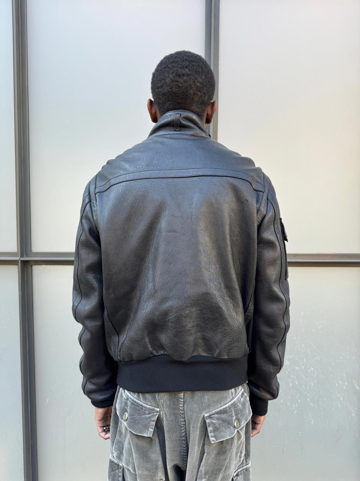 Prada Early 2000’s Prada Jet Black Leather Flight Jacket Size US L / EU 52-54 / 3 - 9 Thumbnail