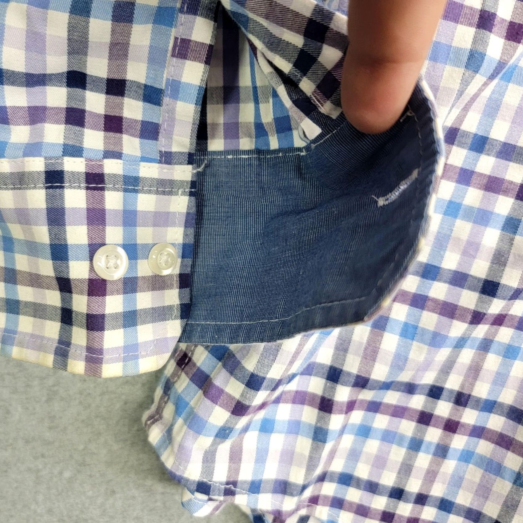 Izod IZOD Shirt Mens 2XL Blue Purple Plaid Button-Down Long Sleeve Casual Preppy Size US XXL / EU 58 / 5 - 5 Thumbnail