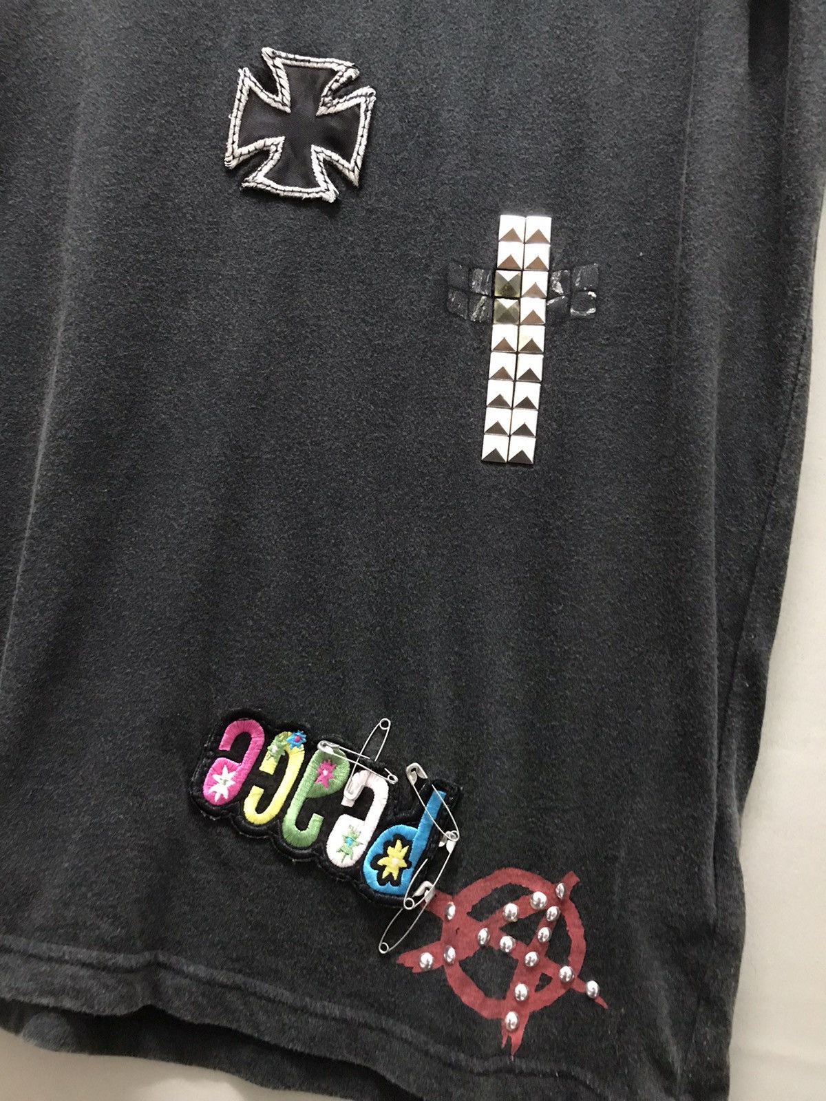 Anarchy Metal Studded Punked tee Goth Chaos