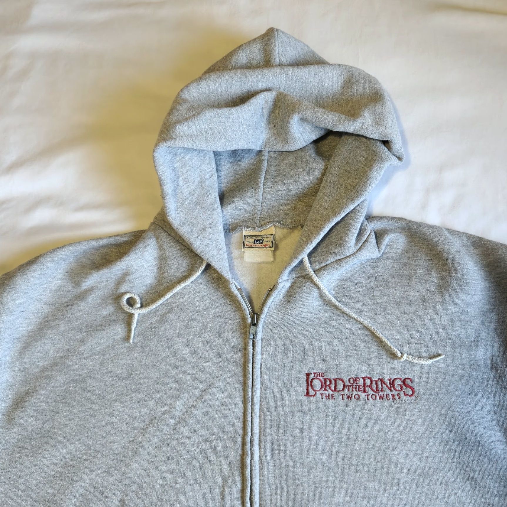Lee VINTAGE The Lord Of The Rings The Two Towers Grey Men's XL Zip-up Hoodie Sweater Embroidered Size US XL / EU 56 / 4 - 2 Thumbnail