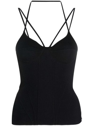 Alexander McQueen o1y0325 Bustier Top in Black Size XS / US 0-2 / IT 36-38 - 1 Thumbnail