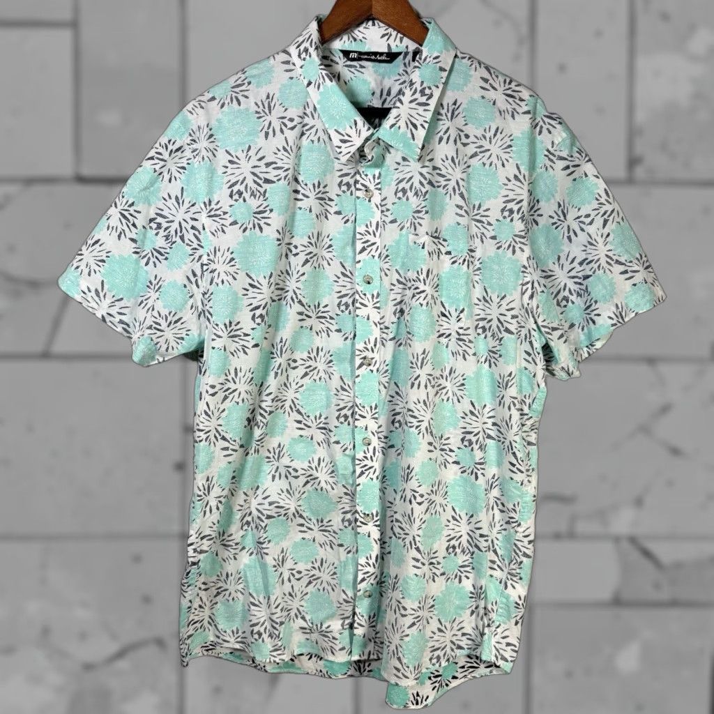 TravisMathew VINTAGE Travis Mathews Hawaiian Shirt Men Short Sleeve Button-Down 2XL Floral Blue Size US XXL / EU 58 / 5 - 1 Thumbnail