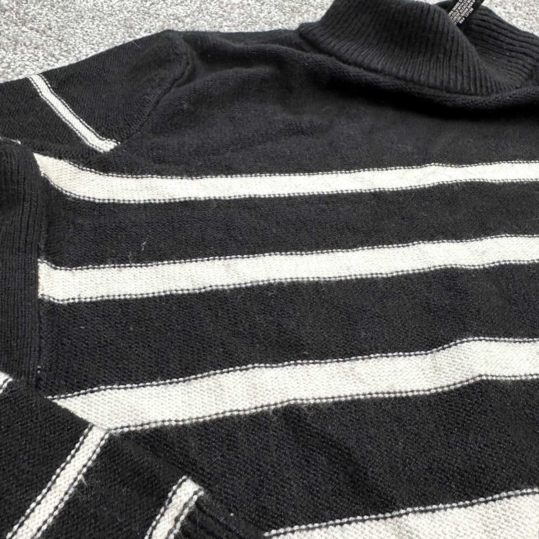AQUA Aqua Pullover Sweater Womens XS Black White Striped Mock Neck Size XS / US 0-2 / IT 36-38 - 5 Thumbnail