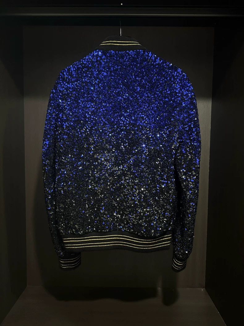 Yves Saint Laurent Saint Laurent Blue and Black Scale Jacket 2502-Nextarrow Size US S / EU 44-46 / 1 - 2 Thumbnail