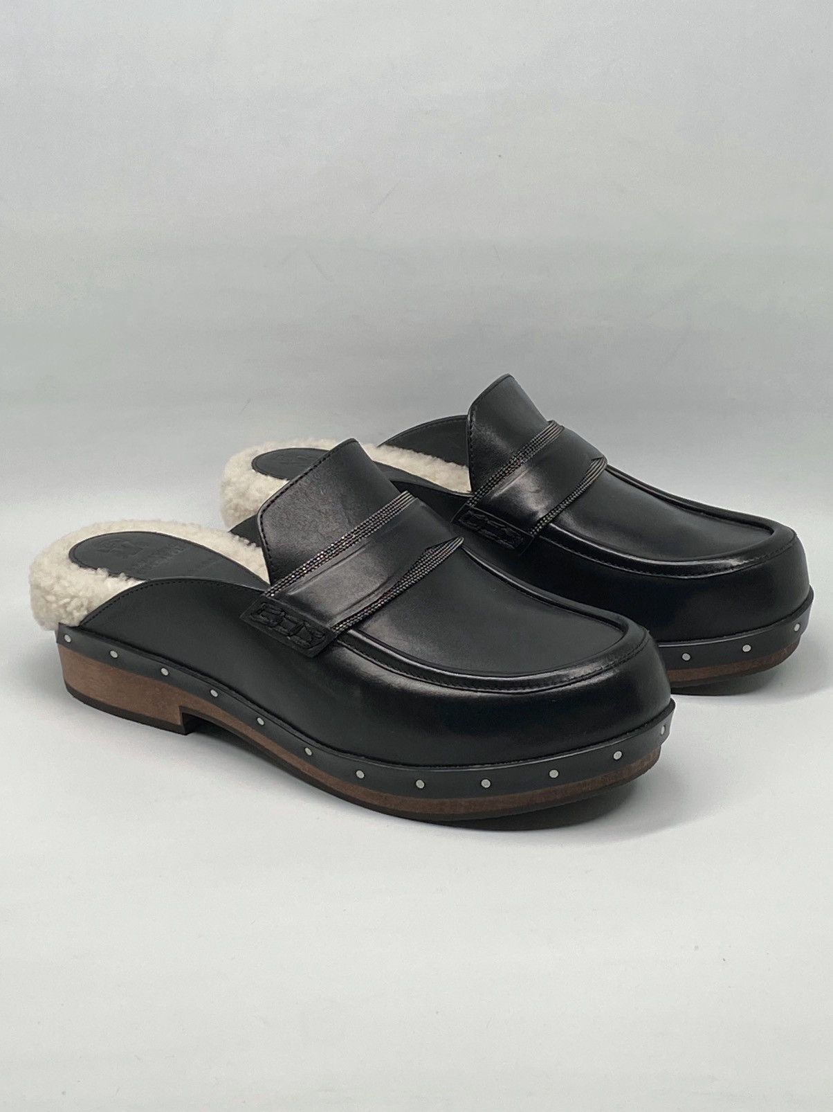 Brunello Cucinelli Brunello Cucinelli Beaded Shearling & Leather Clogs size 39 Size US 9 / IT 39 - 8 Thumbnail
