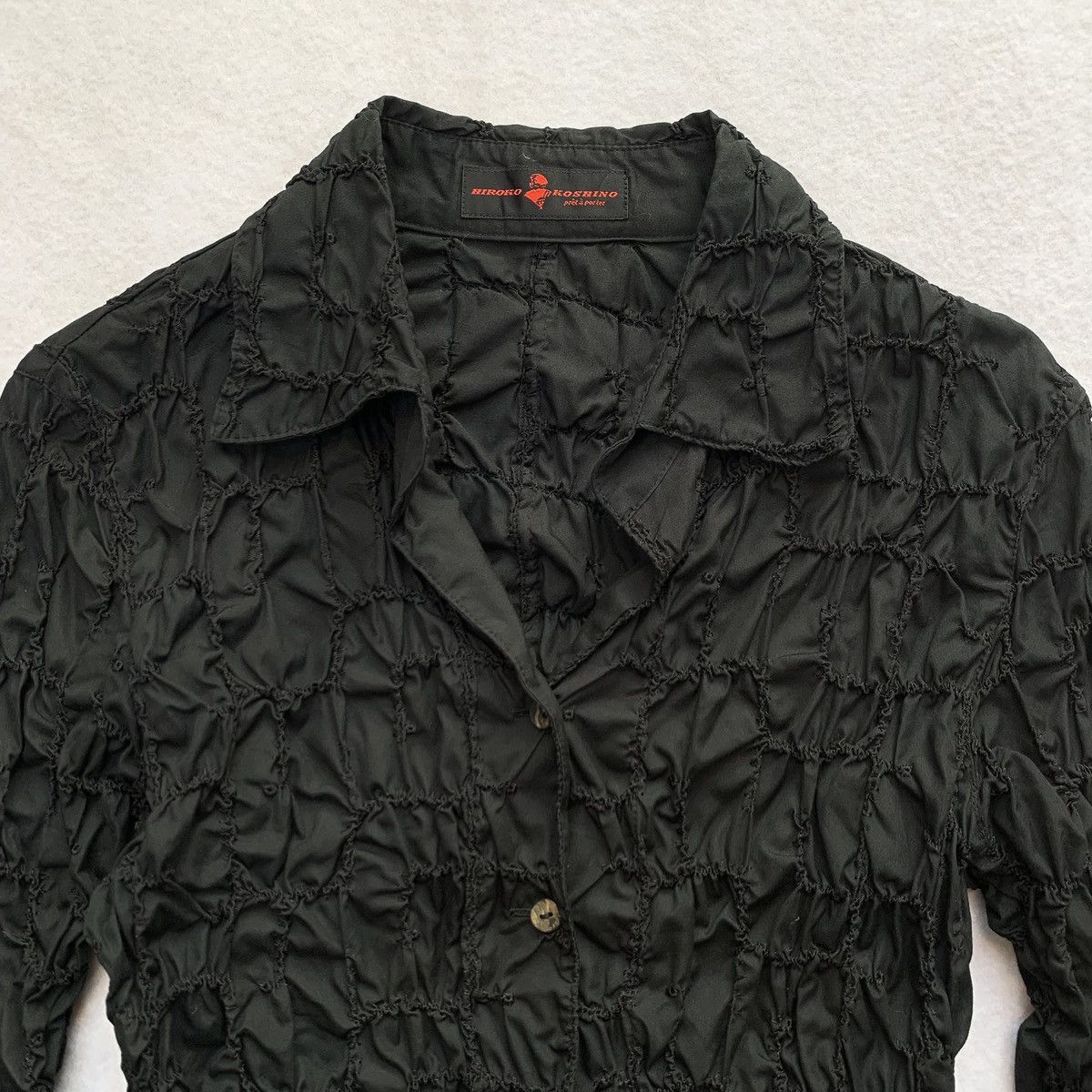 Other 1980s Hiroko Koshino Crinkled Textured Smock Shirt Size M / US 6-8 / IT 42-44 - 2 Thumbnail