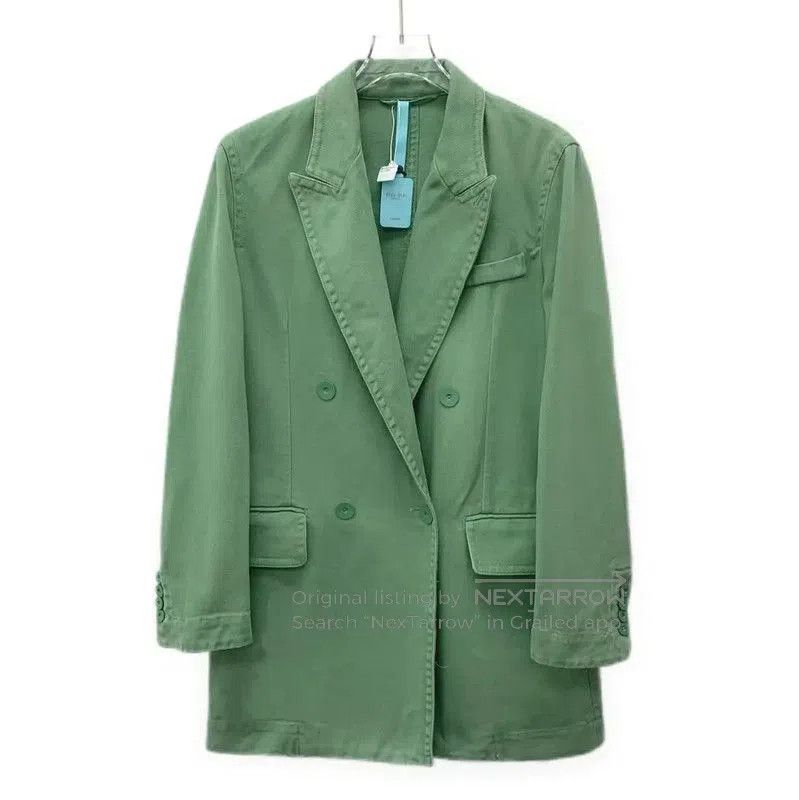 Max Mara MaxMara Green Cotton Women's Jacket . Size XS / US 0-2 / IT 36-38 - 1 Thumbnail