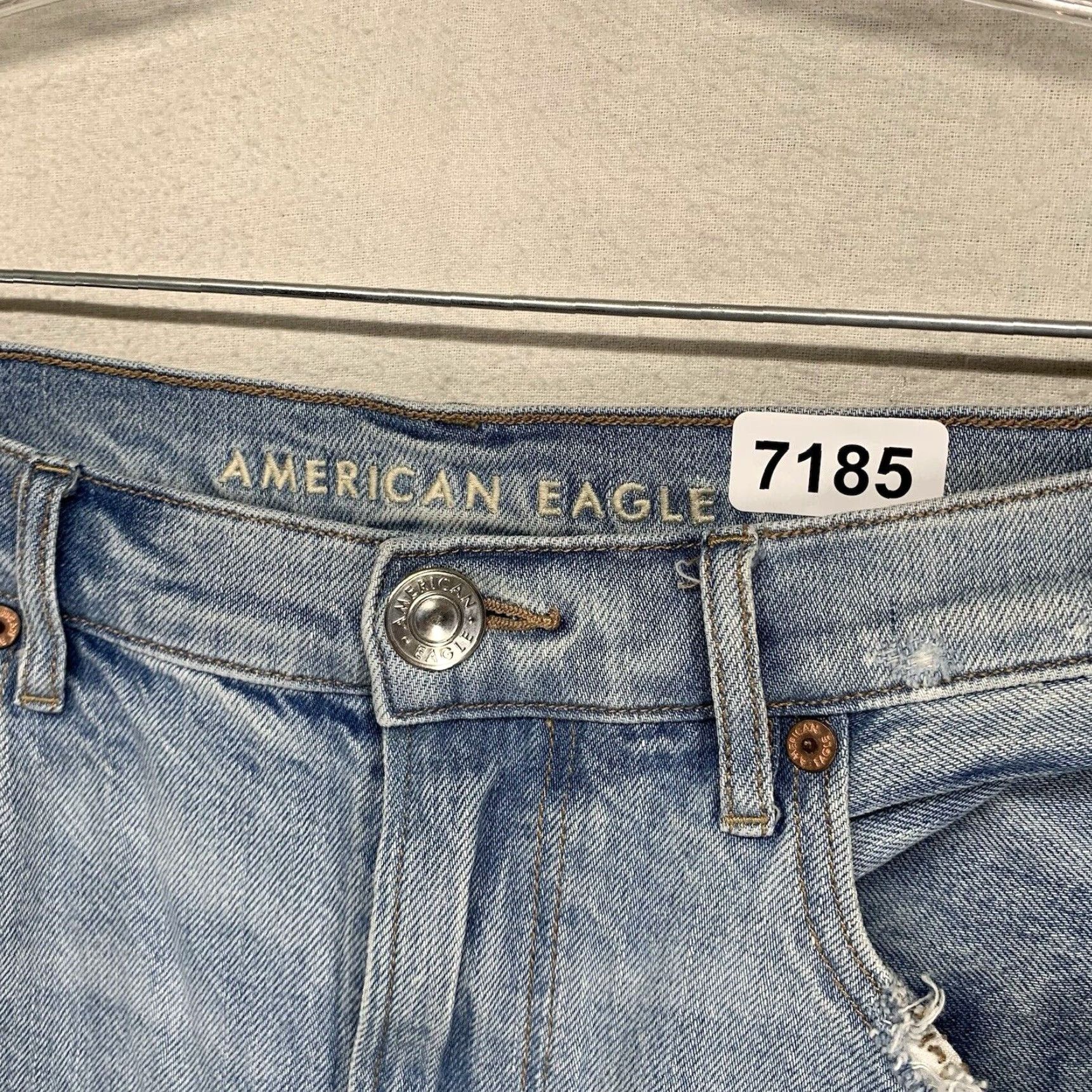 American Eagle Outfitters American Eagle High Rise Straight Leg Jeans Womens Blue Size 14 100% Cotton Size 36" / US 14 / IT 50 - 3 Thumbnail