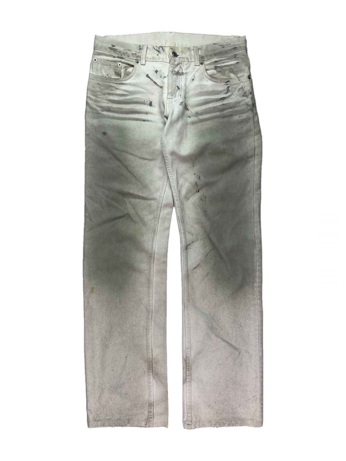 Helmut Lang SS03 Helmut Lang Dirty White Painter Denim Burnt Stained