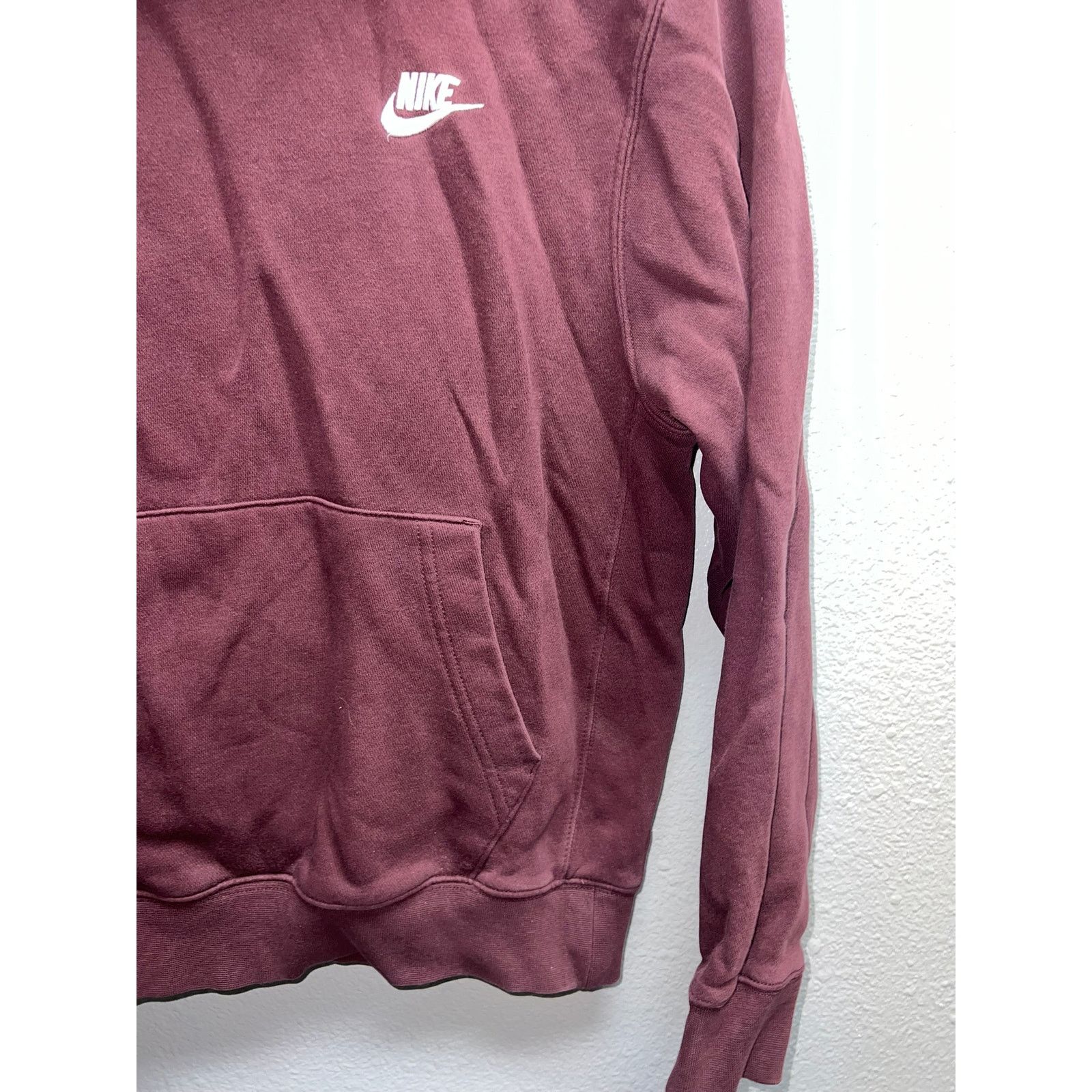 Vintage Nike Sportswear Maroon Hoodie Club Fleece Pullover Red XS Size US XS / EU 42 / 0 - 3 Thumbnail