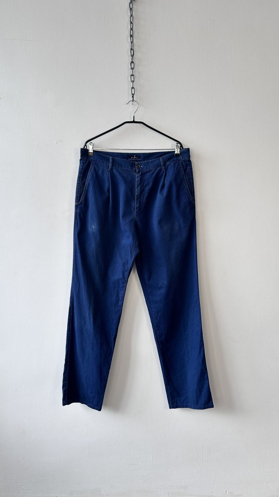 Ermenegildo Zegna Ermenegildo Zegna Navy Blue Cotton Trousers Pants Pleated Size US 36 / EU 52 - 1 Thumbnail