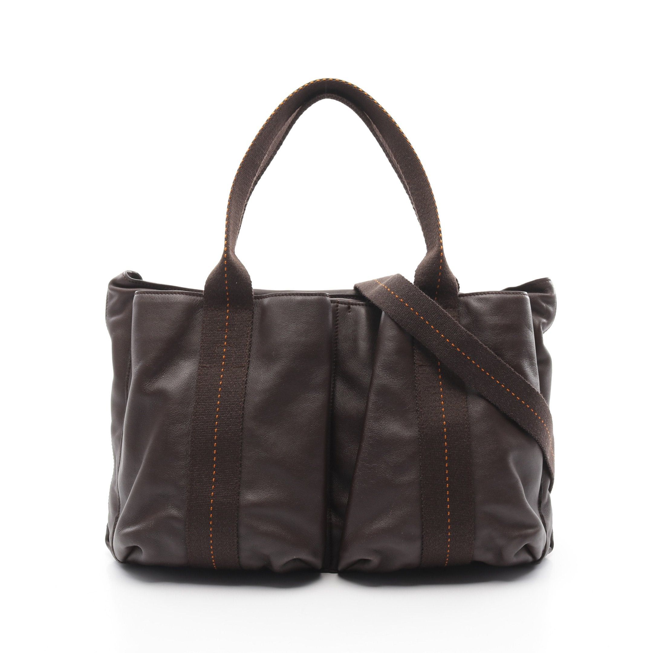 Hermes Hermes Caravan Horizontal Mm Handbag Veau Derma Dark Brown Silver Hardware Size ONE SIZE - 1 Thumbnail