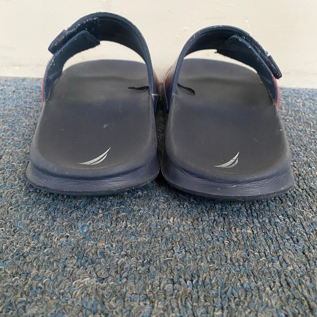 Nautica Nautica men 10 slip on slides w/adjustable top strap navy bl Size US 10 / EU 43 - 4 Thumbnail