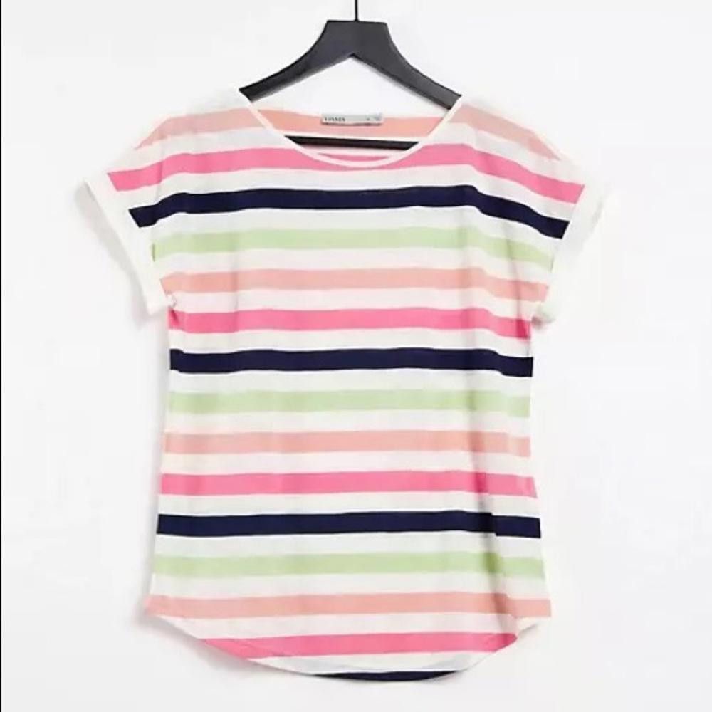 Asos ASOS Multi Color Striped Short Sleeve T Shirt Size M / US 6-8 / IT 42-44 - 3 Thumbnail
