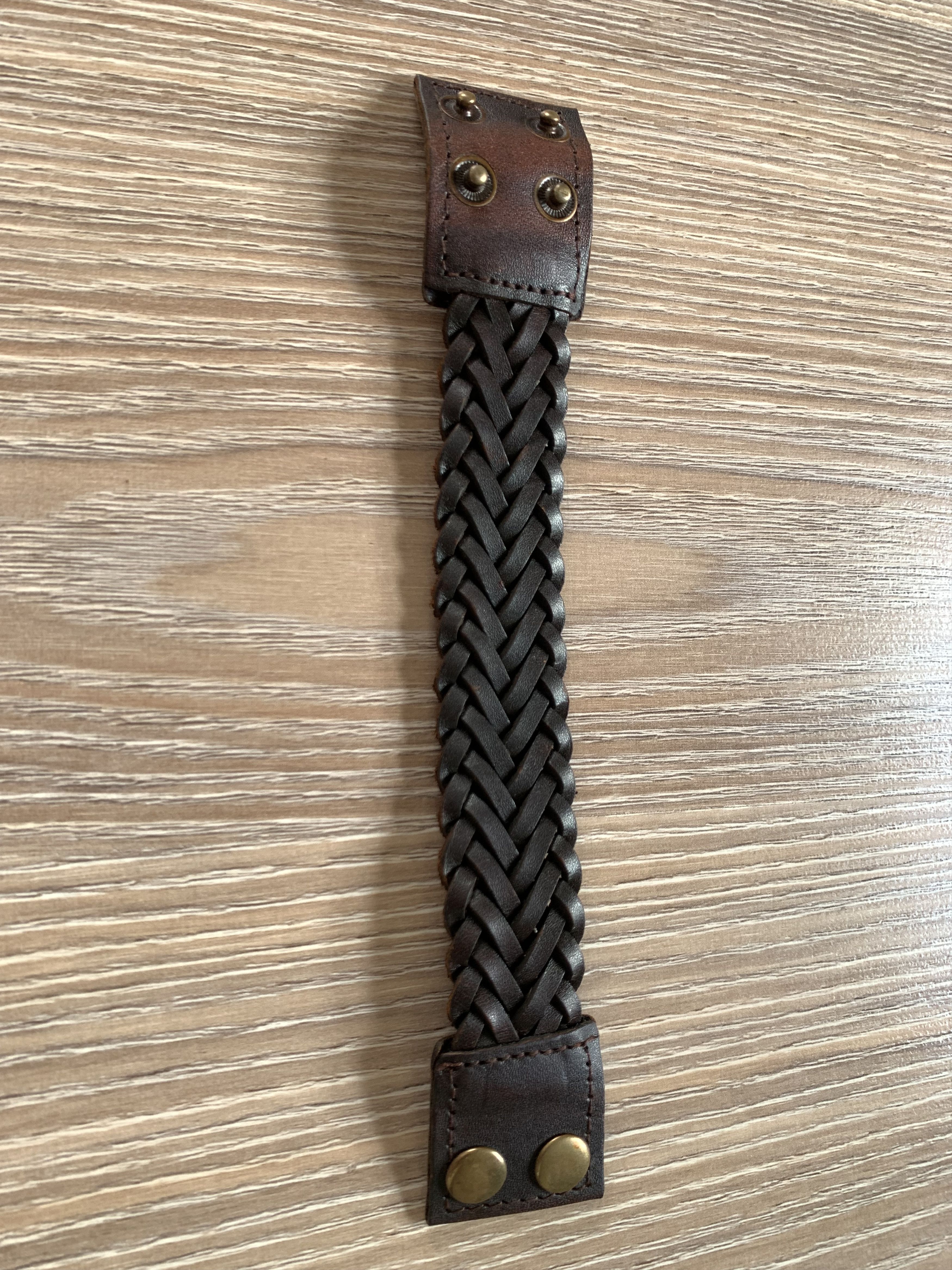 Handmade Classic Mens Brown Leather Bracelet With Binding Size ONE SIZE - 7 Thumbnail