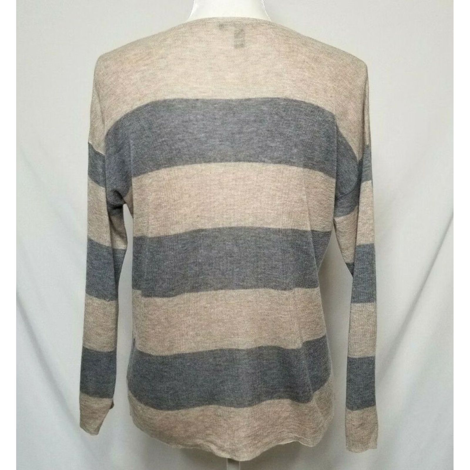 Eileen Fisher Eileen Fisher Womens Pullover Sweater Tencel Merino Wool Striped PM Multicolor Round Neck Long Sleeve Size M / US 6-8 / IT 42-44 - 3 Thumbnail