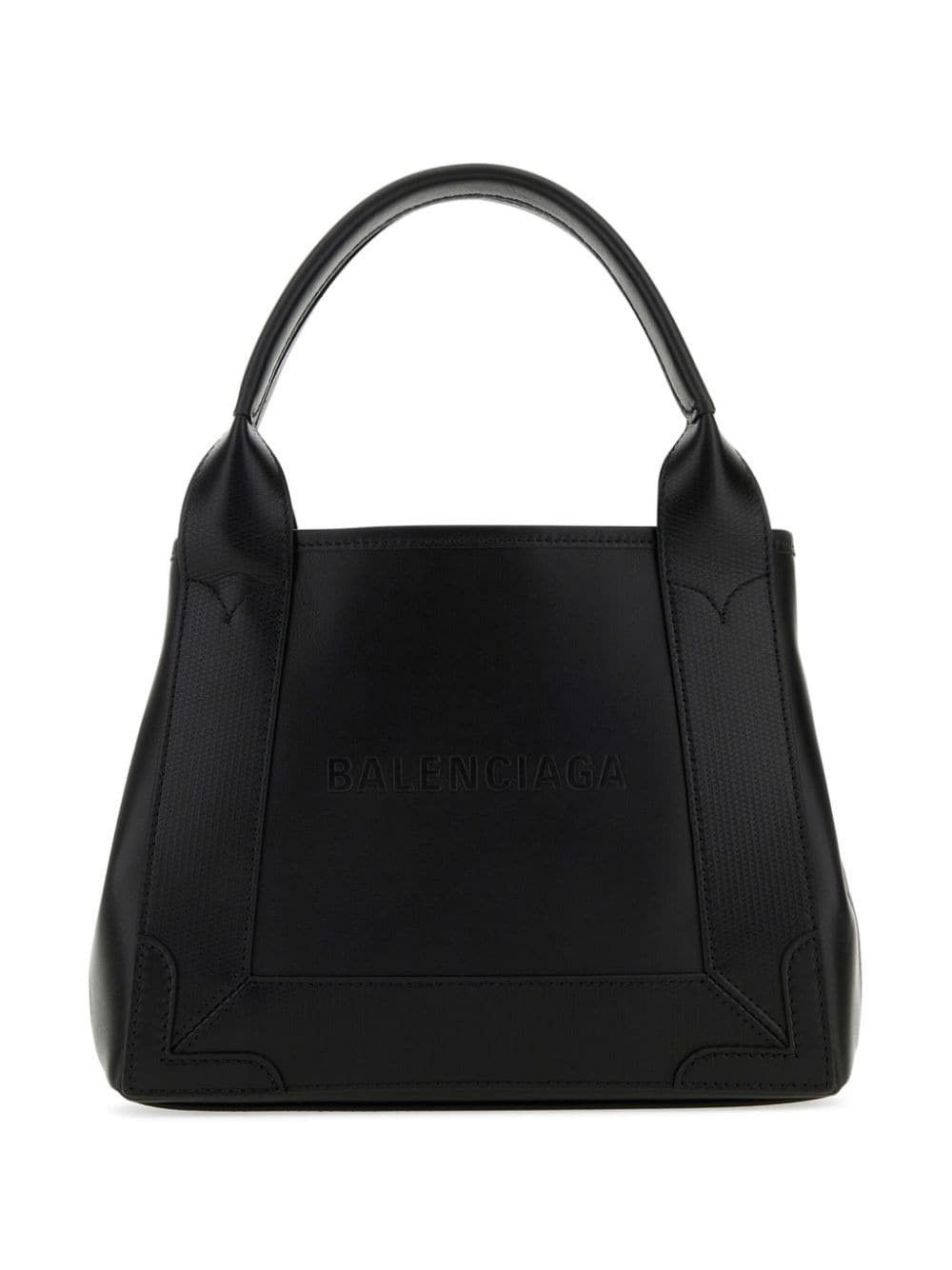 Balenciaga o1mt1gz0125 Size: OS / Debossed-Logo Leather Tote Bag Black Size ONE SIZE - 1 Thumbnail