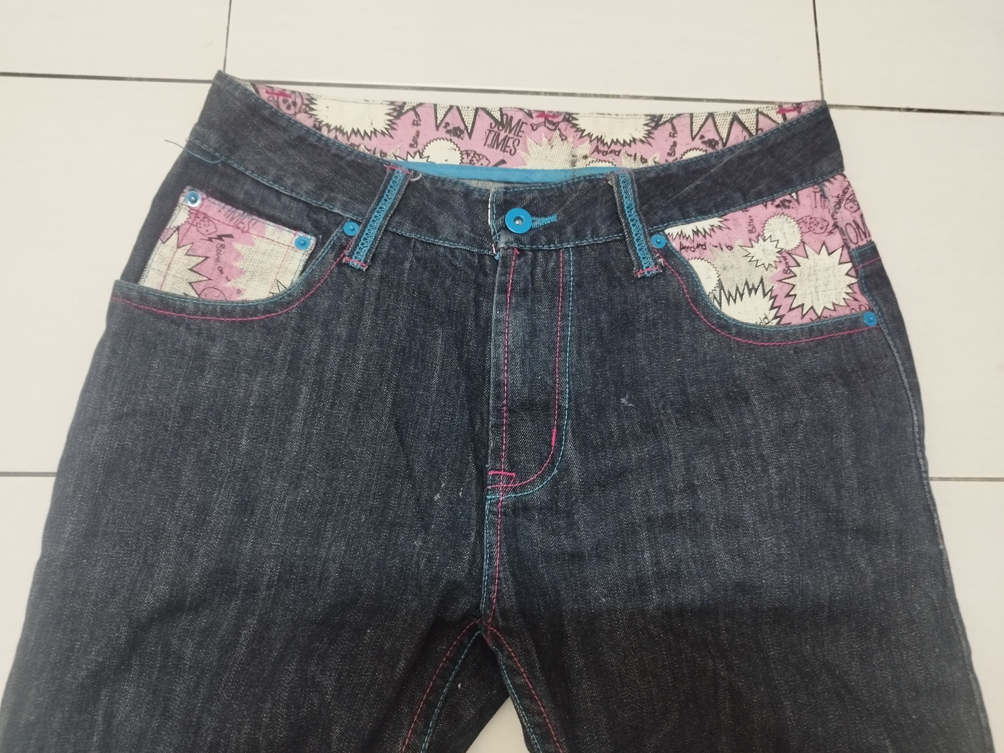 If Six Was Nine × Japanese Brand JAPANESE BRAND BIG LOGO EMBROIDERED JEANS Size US 32 / EU 48 - 4 Thumbnail