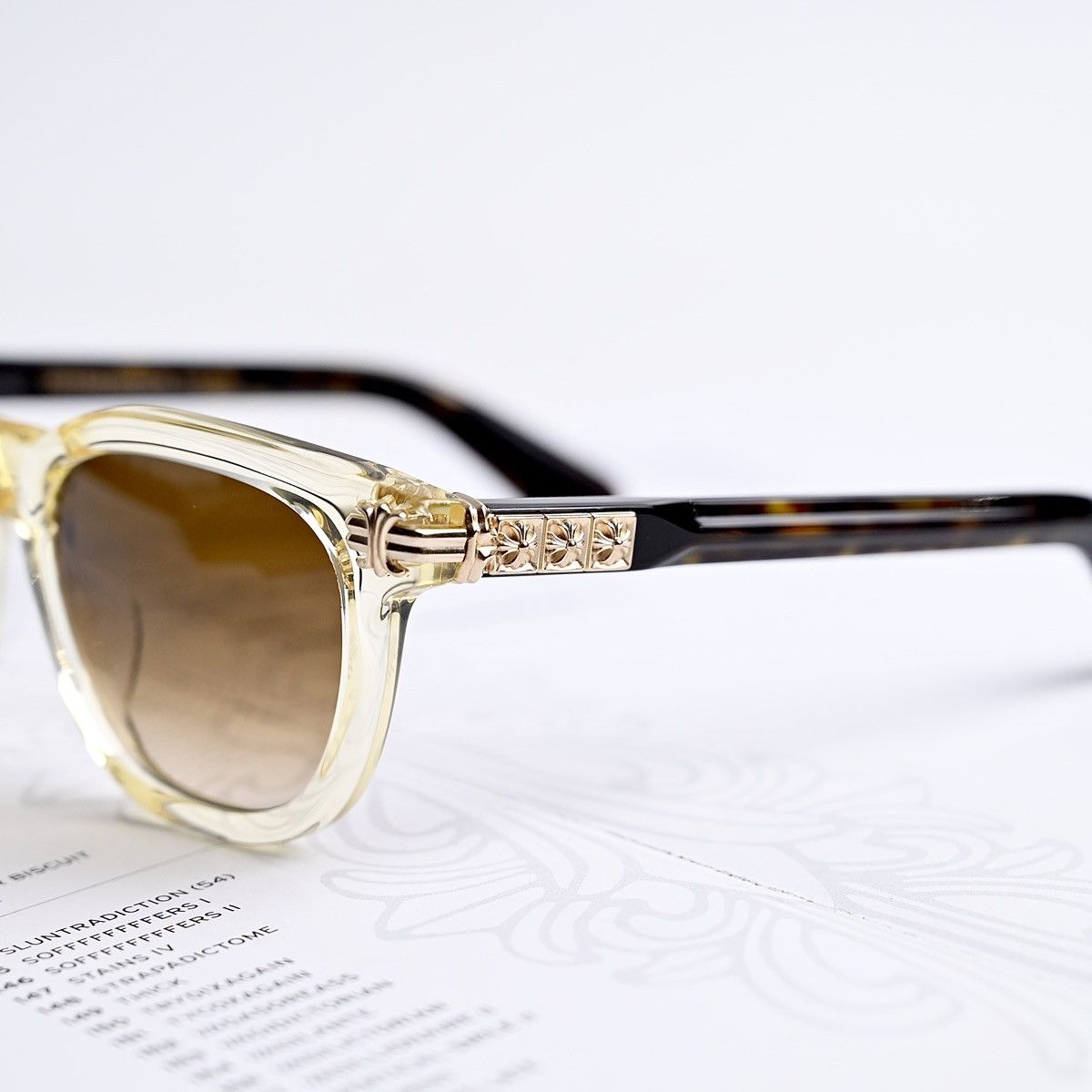 Chrome Hearts CHROME HEARTS SMOKE SHOW PALE ALE - DARK TORTOISE SUNGLASSES Size ONE SIZE - 3 Thumbnail