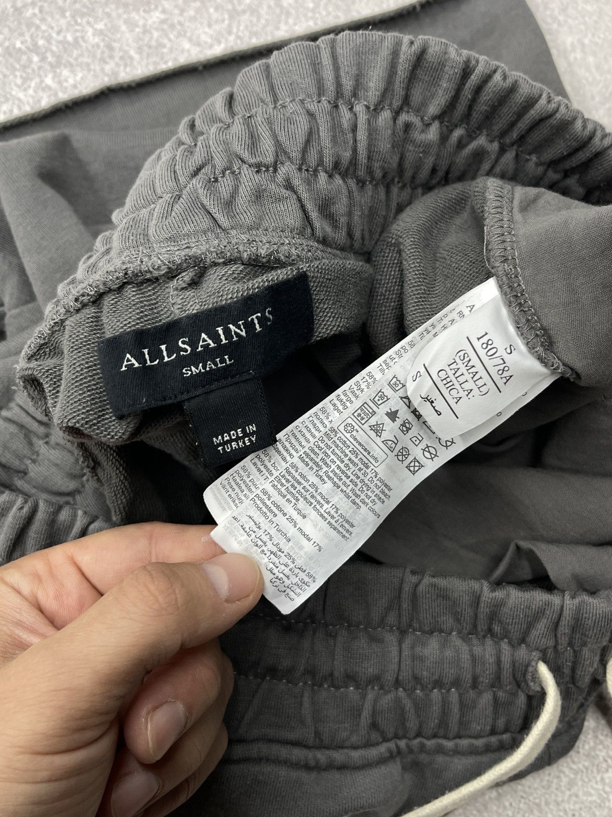 Allsaints Mens AllSaints Helix Sweat Shorts Grey Essentials Style Size US 30 / EU 46 - 7 Thumbnail