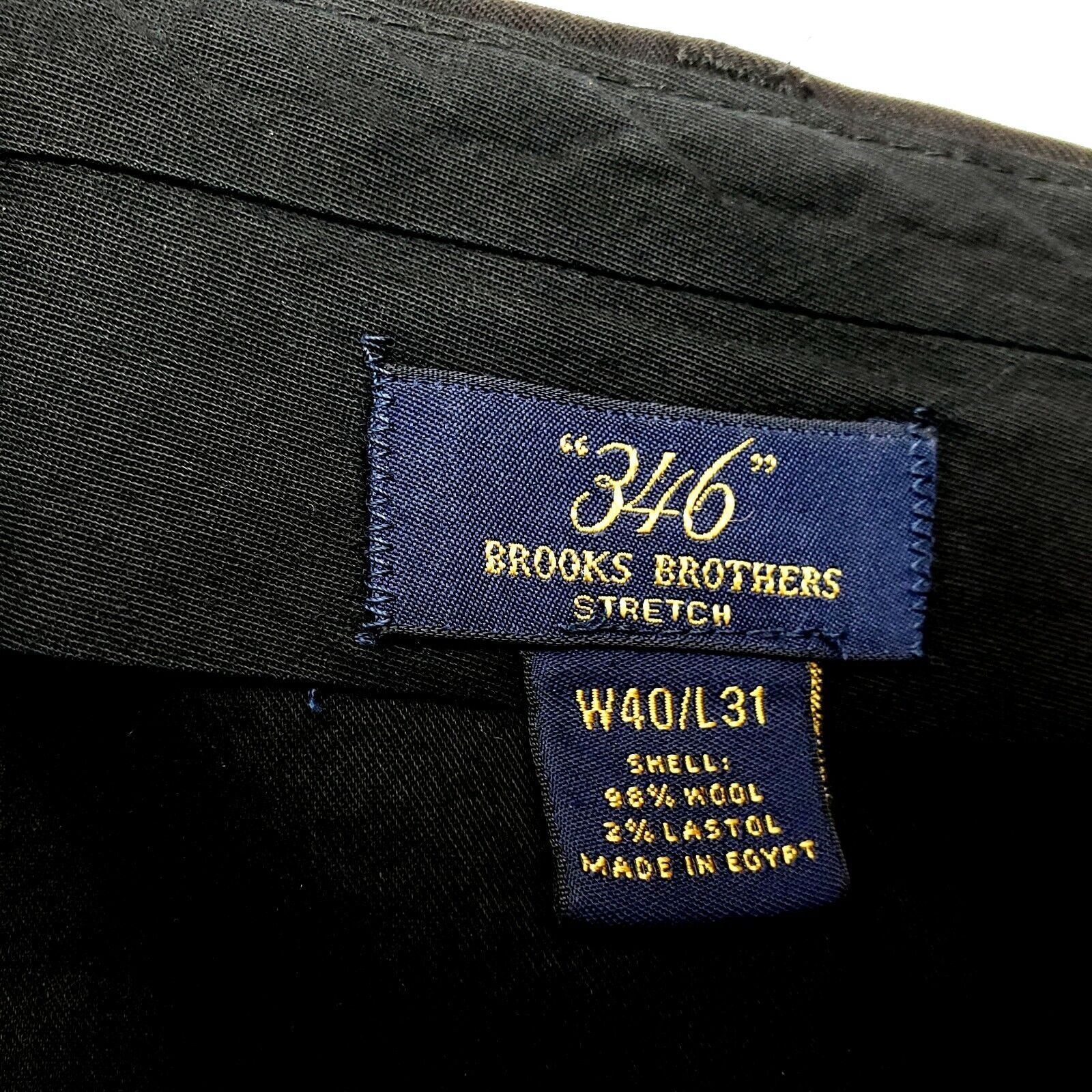 Brooks Brothers Brooks Brothers 346 Wool Black Dress Pants 41/28 Pleated Cuf Size 40R - 5 Thumbnail