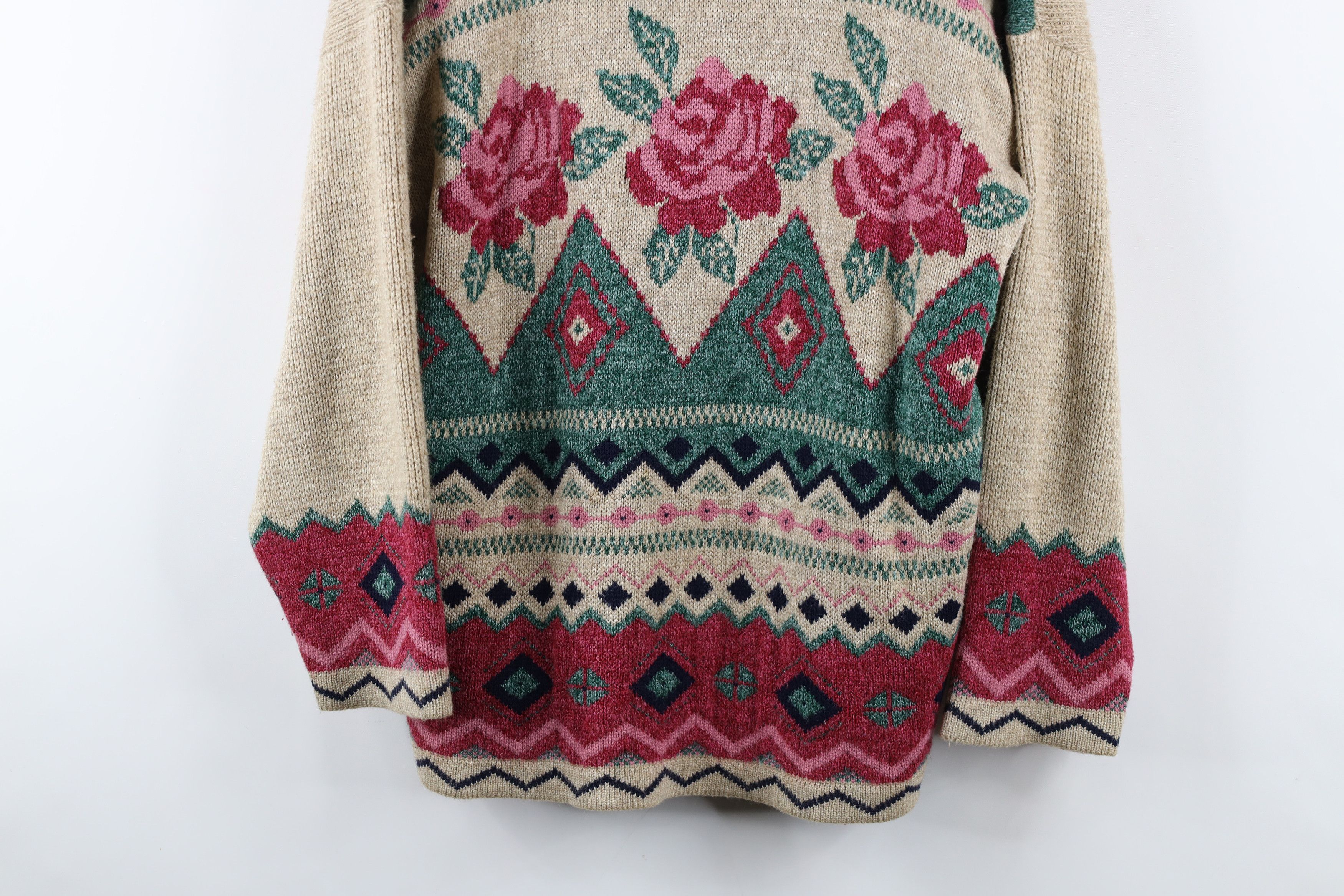 Vintage Vintage 90s Streetwear Fair Isle Knit Tunic Sweater USA Size L / US 10 / IT 46 - 3 Thumbnail