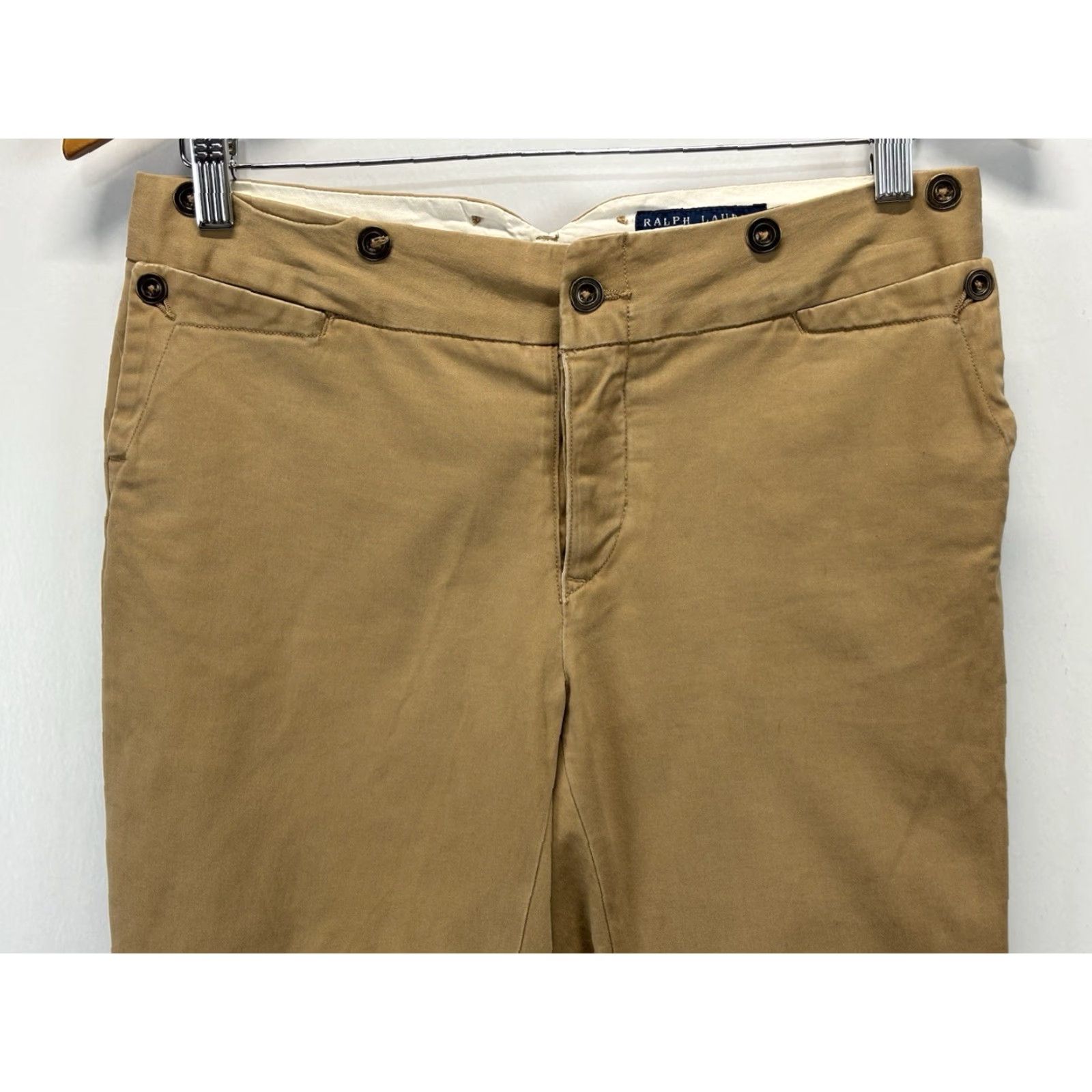 Ralph Lauren VINTAGE Ralph Lauren Women's Riding Pants Size 4 Ankle Chino Equestrian Buckle Back Buttons Brown Size 27" / US 4 / IT 40 - 2 Thumbnail
