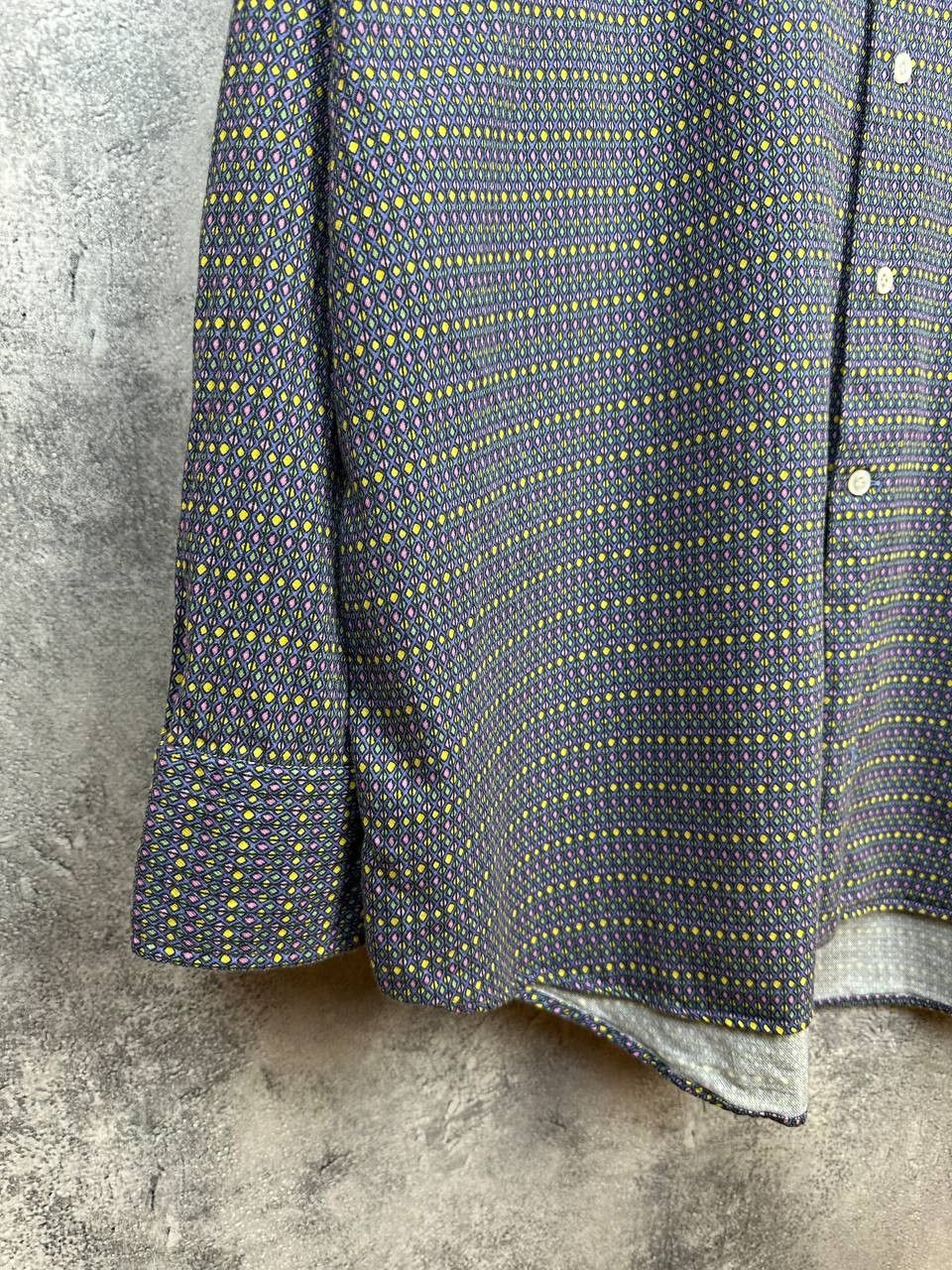 Emmett Emmett London Harlequin Dobby Cotton Button-Up Shirt Size US XL / EU 56 / 4 - 6 Thumbnail