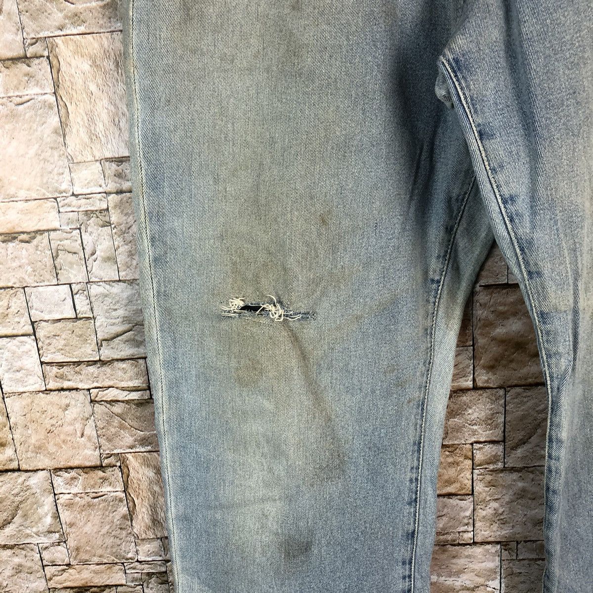 Japanese Brand Style Basic Blue Distressed vintage Denim Pants #A963 Size US 32 / EU 48 - 10 Thumbnail
