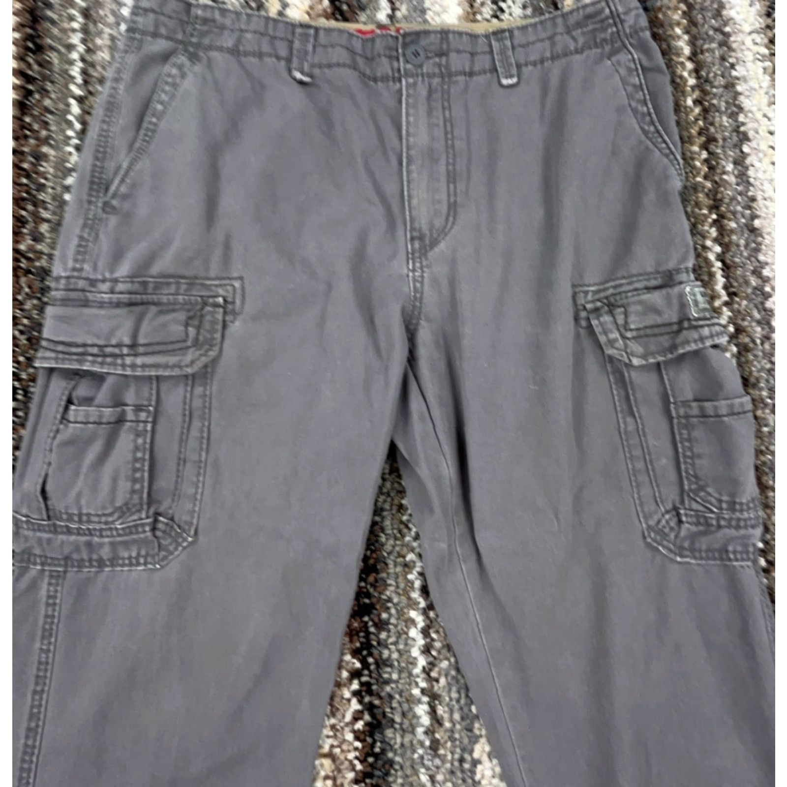 Vintage VINTAGE Union Bay Pants Cargo Men 36x32 Beige Cotton Canvas Baggy Straight 5-Pocket Y2K 2000s Mens Size US 36 / EU 52 - 3 Thumbnail