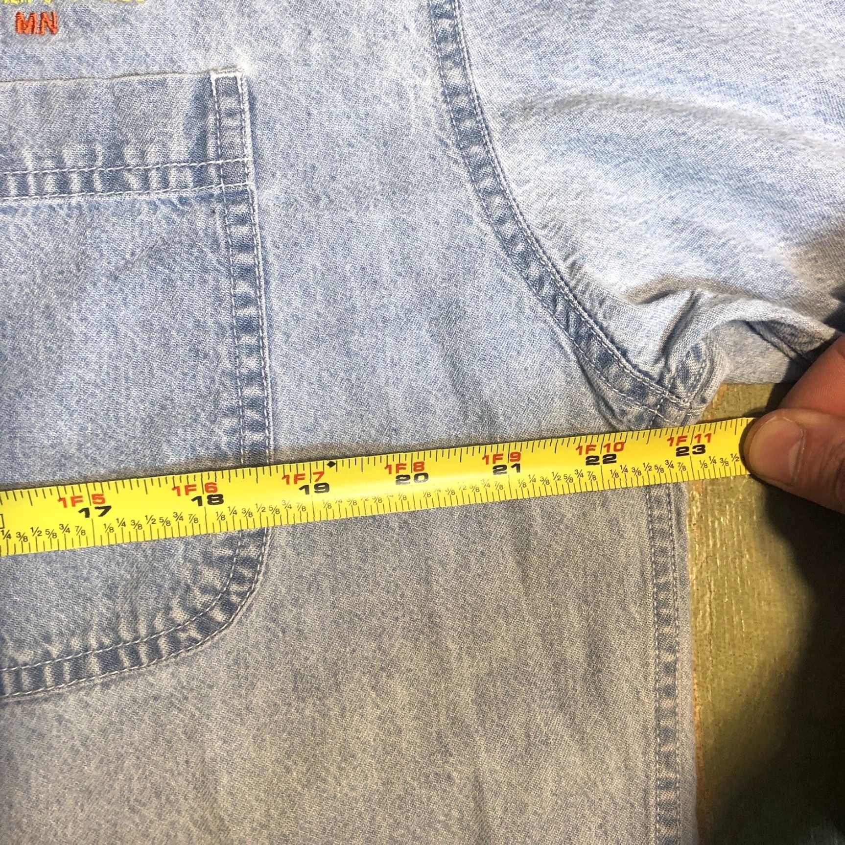 Denime VINTAGE JB Lures Shirt Denim Chambray Button-Down M Blue Men Short Sleeve Button-Up 90s Fishing Promo Etc Size US M / EU 48-50 / 2 - 7 Thumbnail