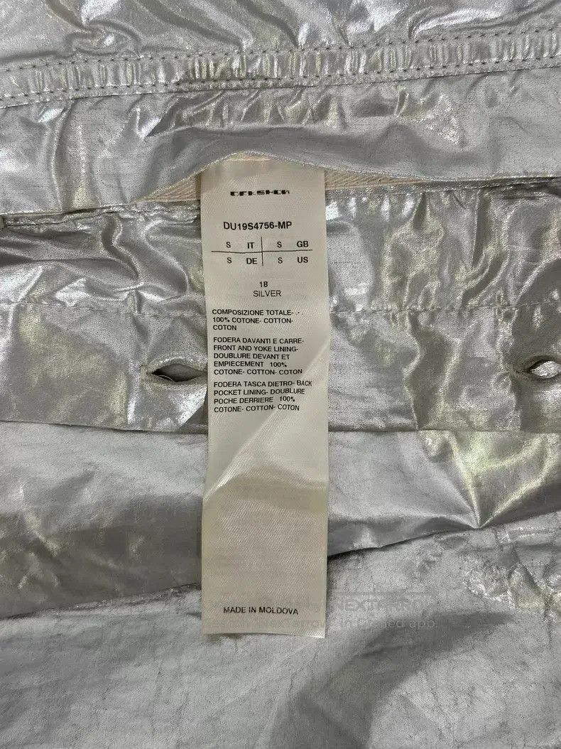 Rick Owens Rick Owens Metallic silver work jacket with large pockets Size US S / EU 44-46 / 1 - 6 Thumbnail