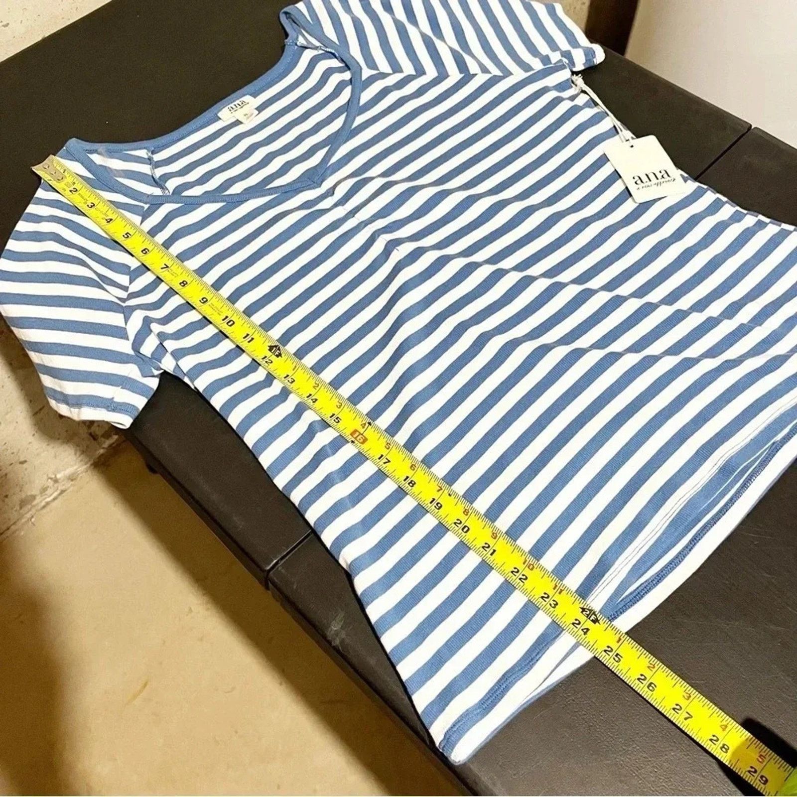 Other Ana Shirt Womens XL Blue White Sarah Striped Top Blouse Knit Size XL / US 12-14 / IT 48-50 - 8 Thumbnail