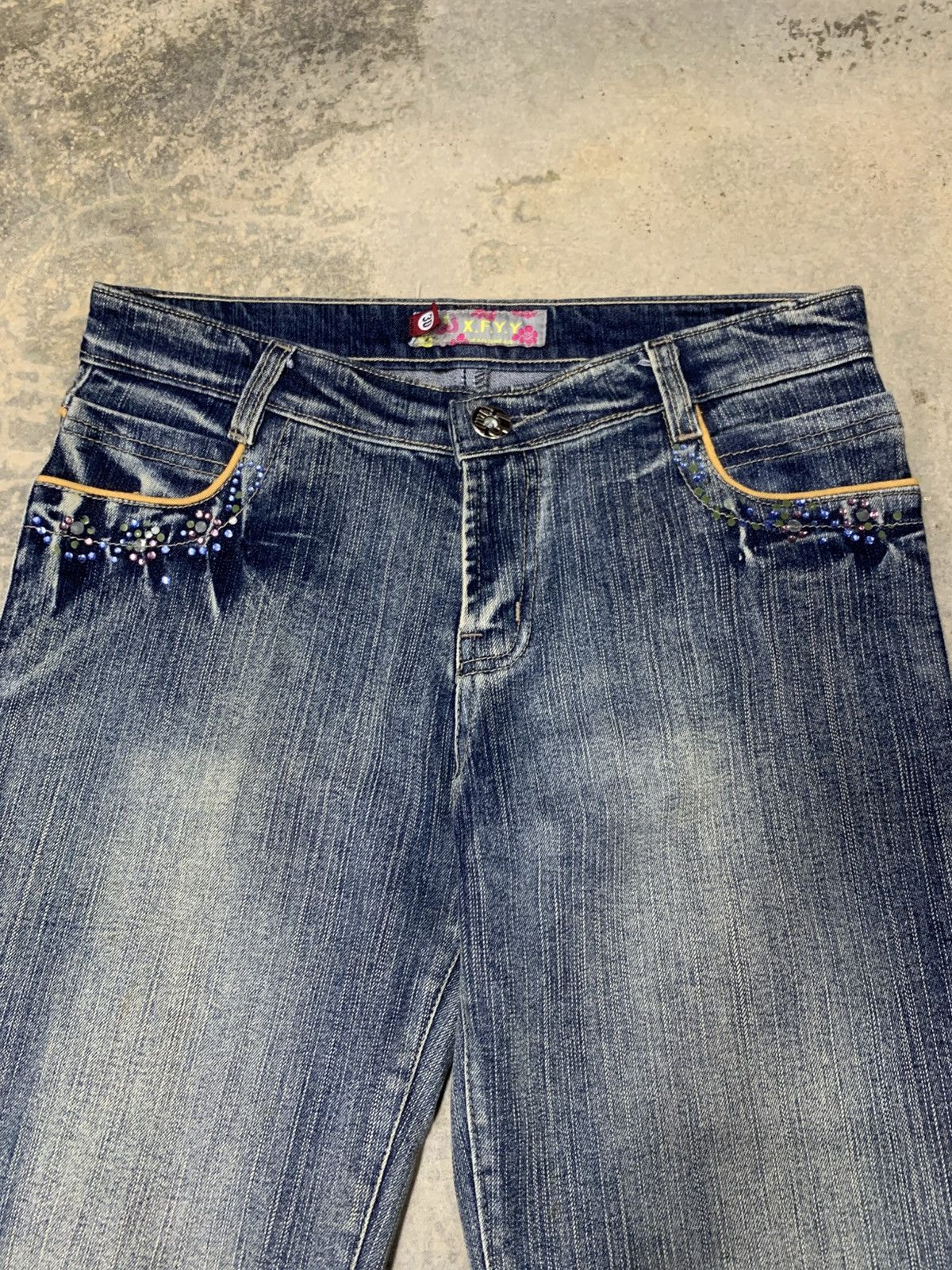 Japanese Brand × Vintage Flare denim X.F.Y.Y jean nice design Size 29" - 4 Thumbnail