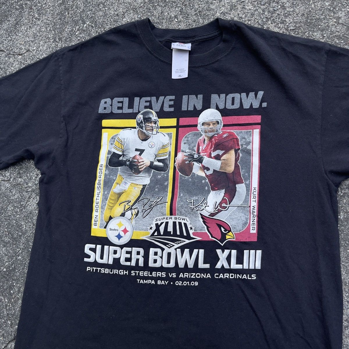 NFL × Vintage Vintage 2009 BELIEVE IN NOW SUPER BOWL XLII Shirt Size US XL / EU 56 / 4 - 2 Thumbnail