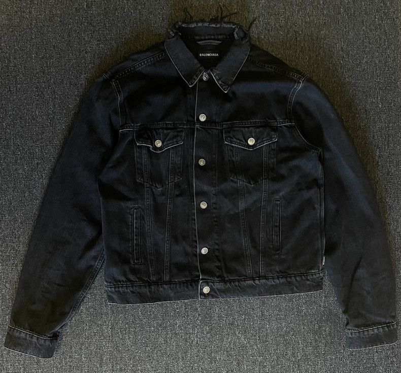 Balenciaga Balenciaga Black Grey Denim Jacket-yf Size US L / EU 52-54 / 3 - 1 Thumbnail