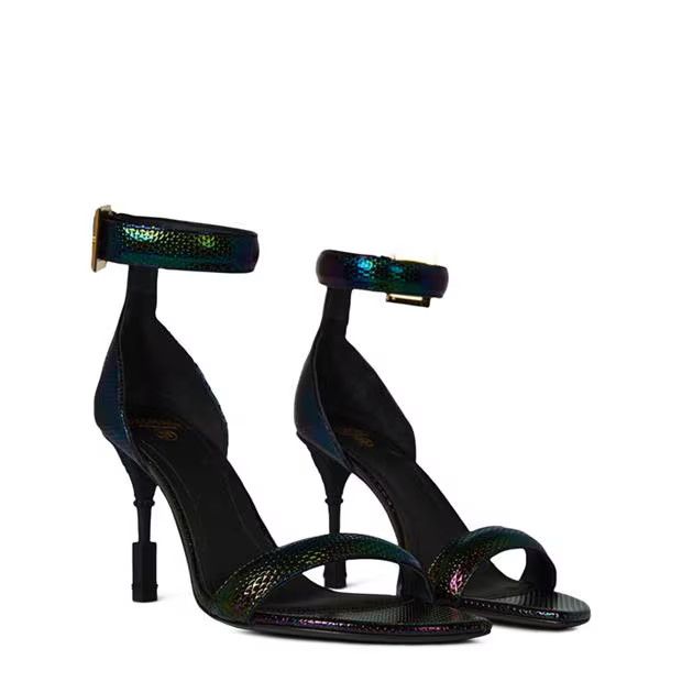 Balmain o1g2r1mq0924 Moneta Iridescent Sandals in Multicolor Size US 7 / IT 37 - 3 Thumbnail